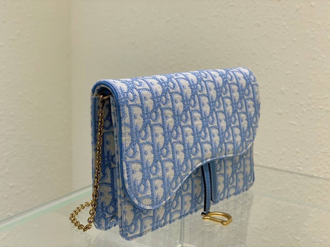 Dior Saddle Pouch Blue Oblique Jacquard / Dior oblique Saddle pouch เกรดใช้งานสลับของจริง ออริจินอล ภาพสินค้าถ่ายจากงานขายจริง ใช้งานต่างประเทศได้