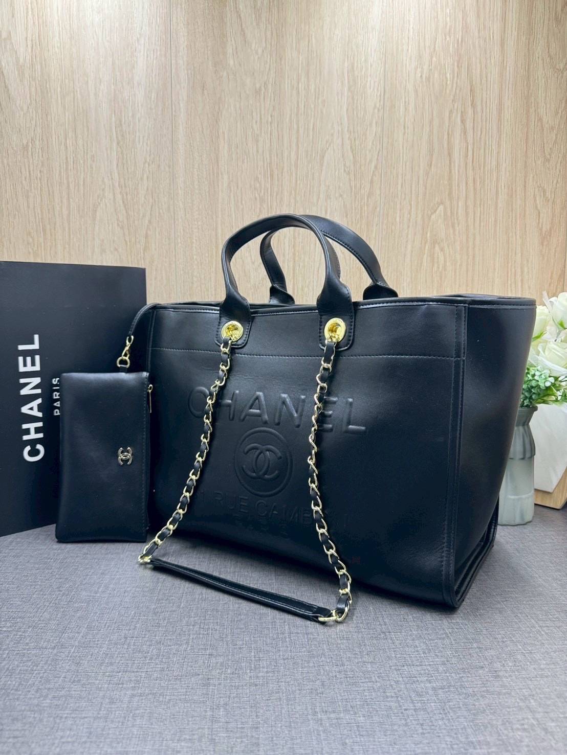 ORI หนังแท้ | Chanel Shopping Bag / Chanel Tote Bag กระเป๋าทรงโท้ทใบใหญ่ ภายในโล่งกว้าง จุของได้เยอะ งานหนังเต็มใบ สวยหรูหรา
