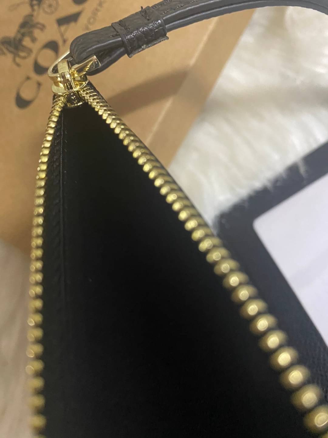 COACH 73156 Pebbled Leather Long Wallet พร้อมส่งสีดำ สีน้ำตาล