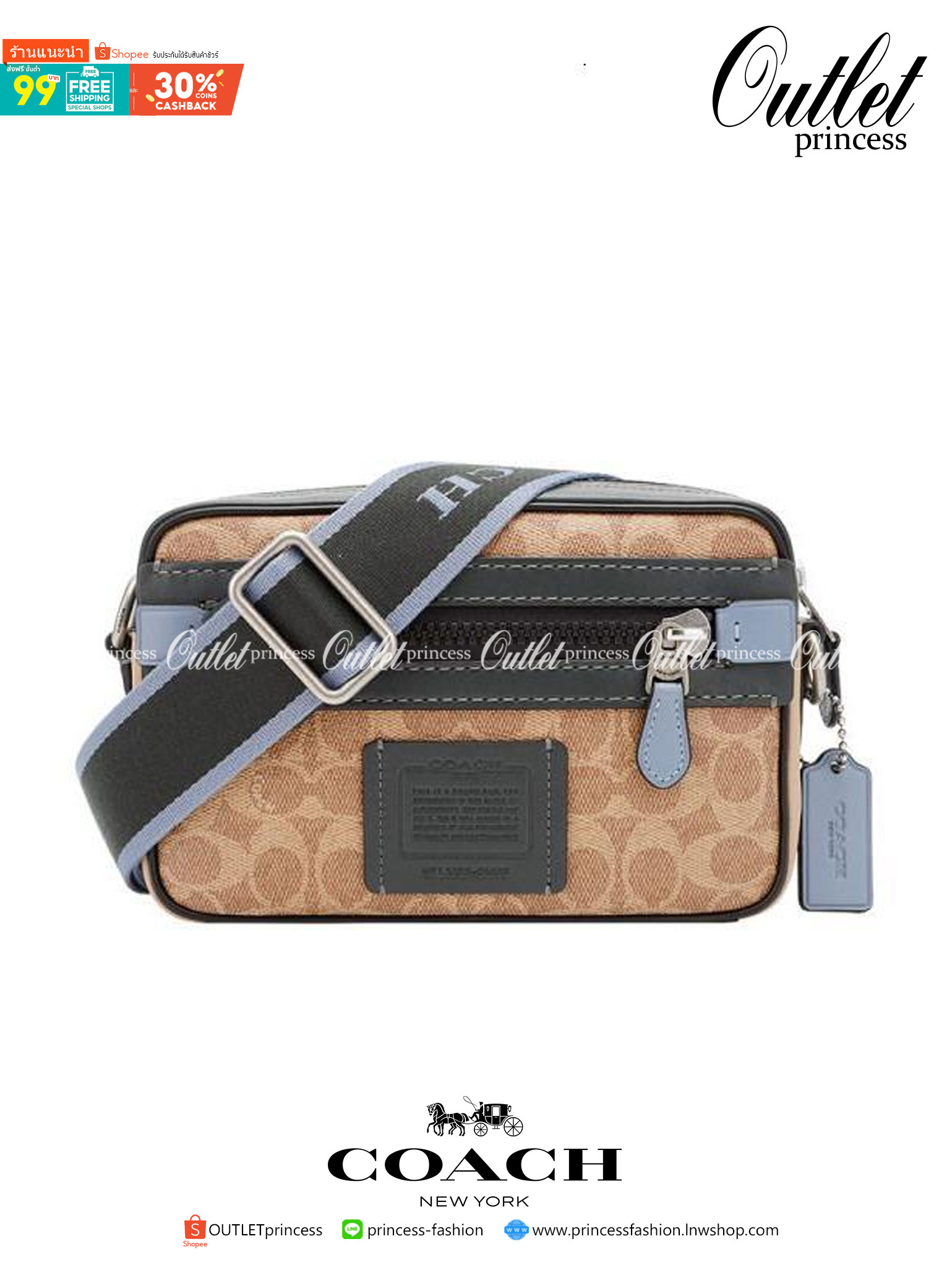 OUTLET 】Coach Mens 91460 camera bag slingbag พร้อมส่งที่ไทย
