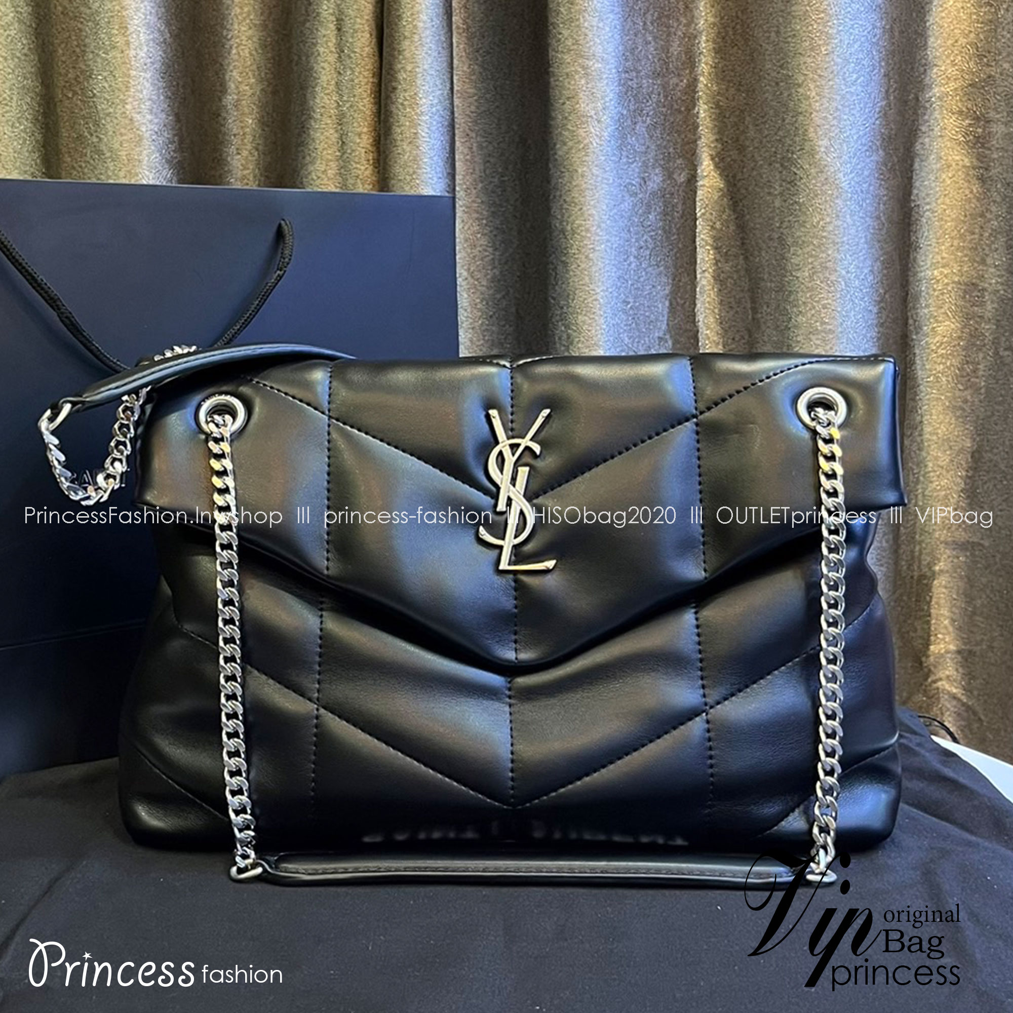 YSL PUFFER MEDIUM IN NAPPA LEATHER 35cm กระเป๋าสะพาย เกรดหนังสวยเต็มใบ เกรดออริ 1:1 ใช้งานต่างประเทศได้