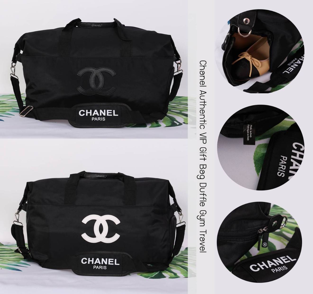Chanel Authentic VIP Gift Bag Duffle Gym Travel สินค้าเป็นของแท้ รุ่นใหม่ จากเค้าเตอร์เครื่องสำอาง/น้ำหอมของแบรนด์- Chanel vip gift bag ของแท้ 100% ใช้เป็นกระเป๋าเดินทาง/ไปฟิตเนส ไปยิมหรือต่างจังหวัดได้สบายเลยค่ะ หัวซิปปั้มโลโก้ ด้านในเป็นช่องกว้าง และช่อ