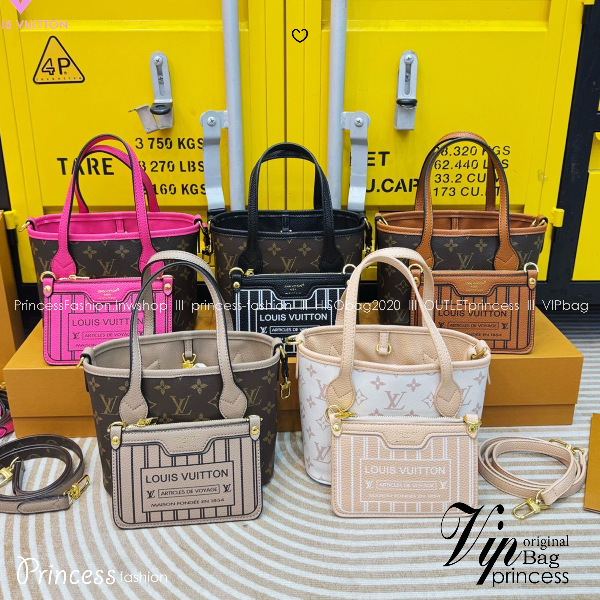 LV Neverfull Bandouliere Inside Out BB Bag Monogram Canvas กระเป๋าทรงโท้ทไซส์เล็ก พร้อมใบลูกพิมพ์ลายแบรนด์สุดไอคอนิก กลับใช้งานได้ 2 ด้านสุดคุ้ม