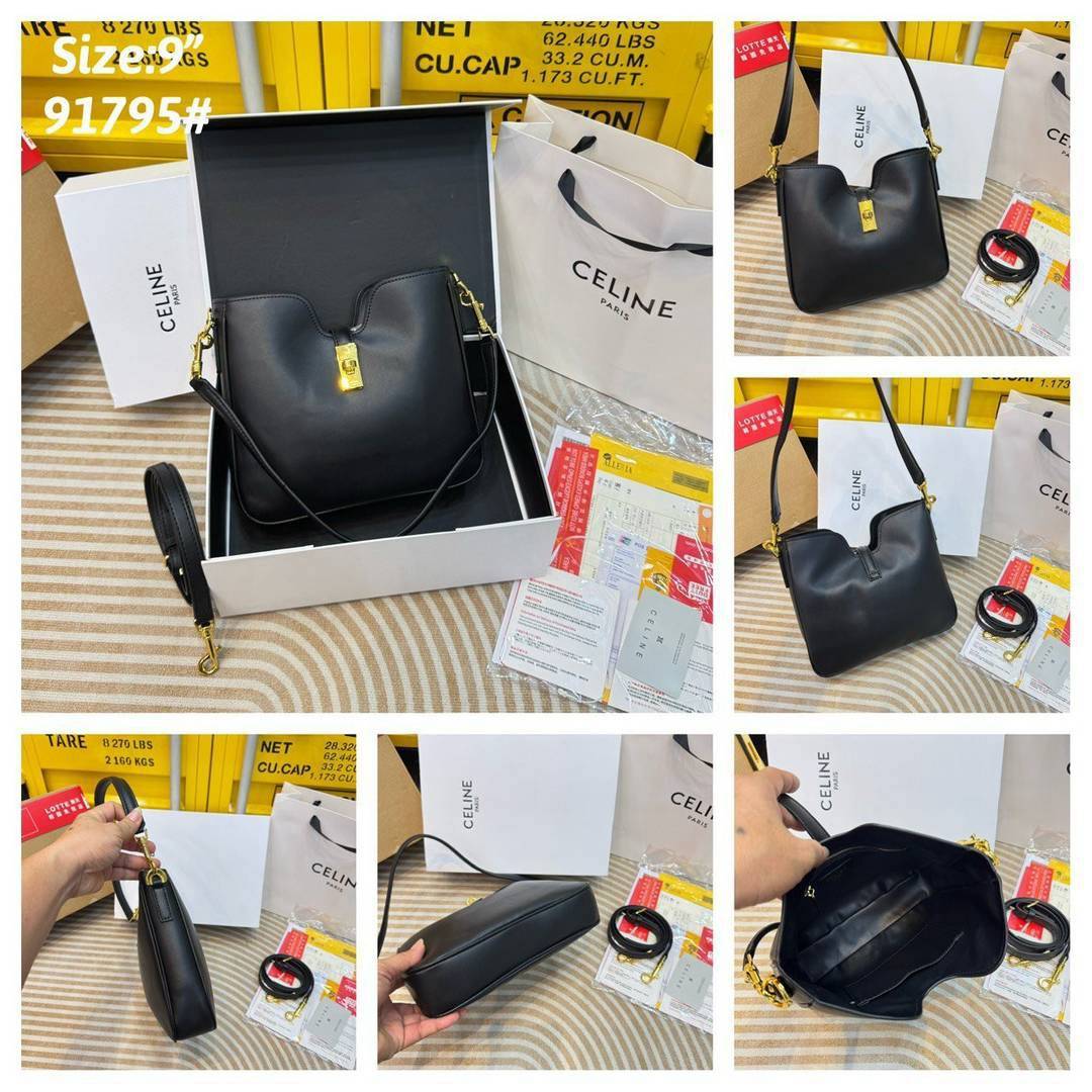 CELINE SMALL CAMILLE 16 SOFT BAG IN SMOOTH LEATHER กระเป๋าทรงโฮโบที่ตัวแม่ตัวมัมใช้กันเยอะสุดๆ ด้วยรูปทรงยอดนิยม สะดวกใช้ด้วยอะไหล่บิดล็อค สีทองสวยโดดเด่น