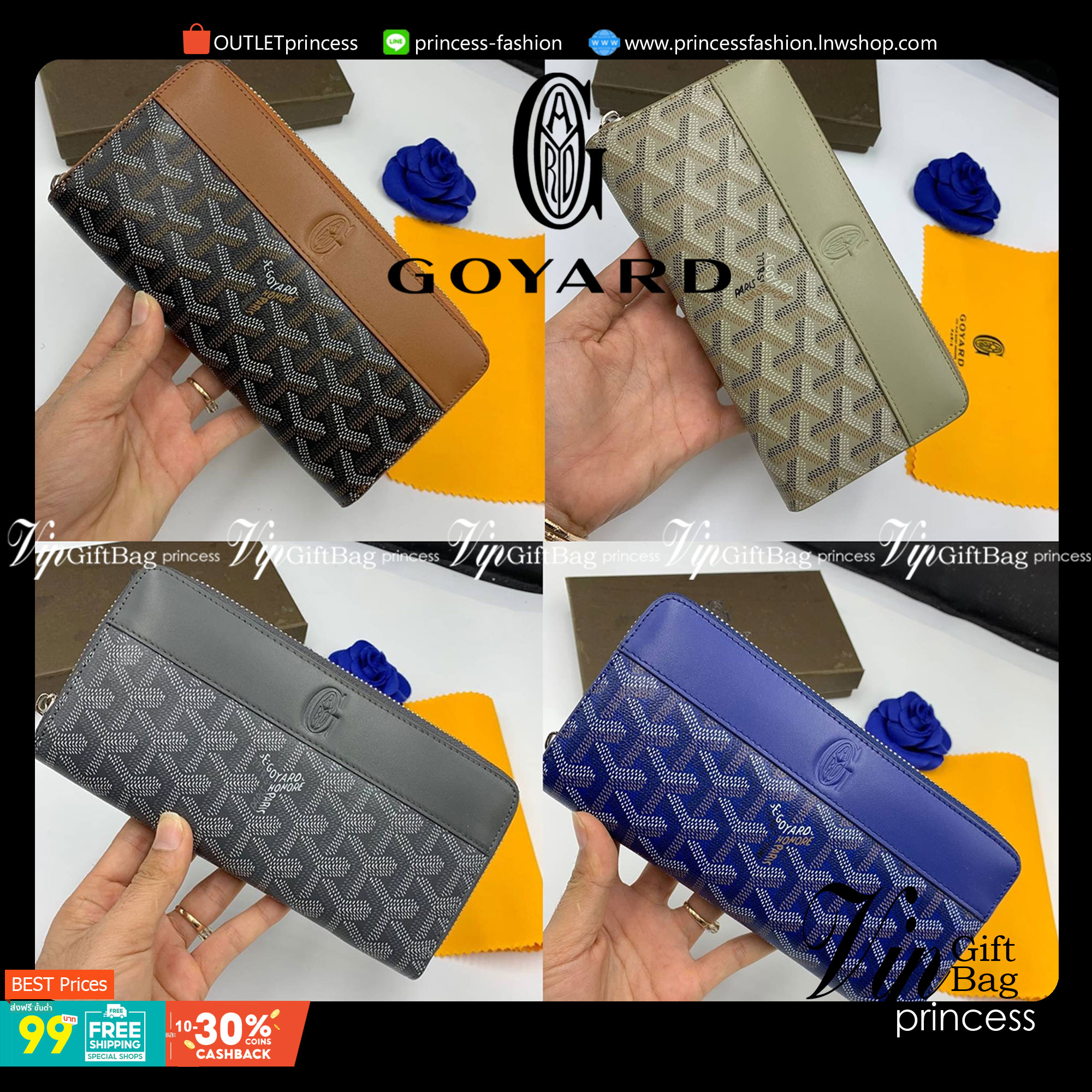 VIP GIFT 】GOYARD round zipper Matignon Long Wallet กระเป๋าสตางค์ซิปรอบใบยาว พร้อมส่ง 6 สี เหมาะกับการใช้งานทุกรูปแบบ นอกจากเพิ่มความมั่นใจแล้ว ยังทำให้ชีวิตของเราง่ายขึ้นอีกด้วย โดยการเปิดปิดแบบซิปรอบ สามารถใส่ธนบัตร เหรียญ บัตรต่างๆได้หลายใบเลยทีเดียว ขน