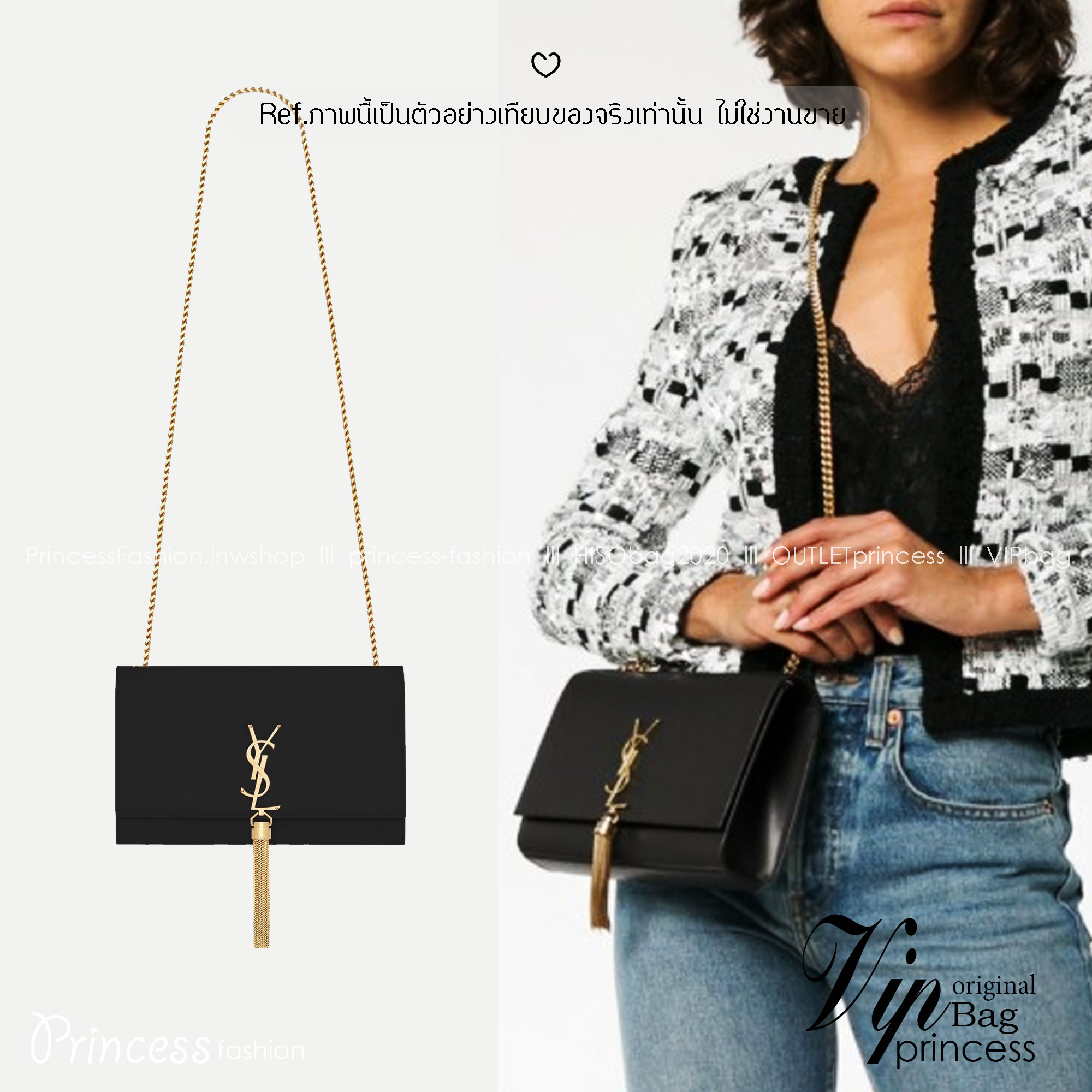 YSL KATE SMALL TASSEL BAG กระเป๋าสะพายทรง woc ที่สุดของความฮอต เป็นเอกลักษณ์ความหรูของแบรนด์เลยก็ว่าได้ ดีไซน์เรียบแต่หรูของจริง เพิ่มดีเทลพู่ห้อยสวยโดดเด่น -- [รับตัวแทนกระเป๋า]