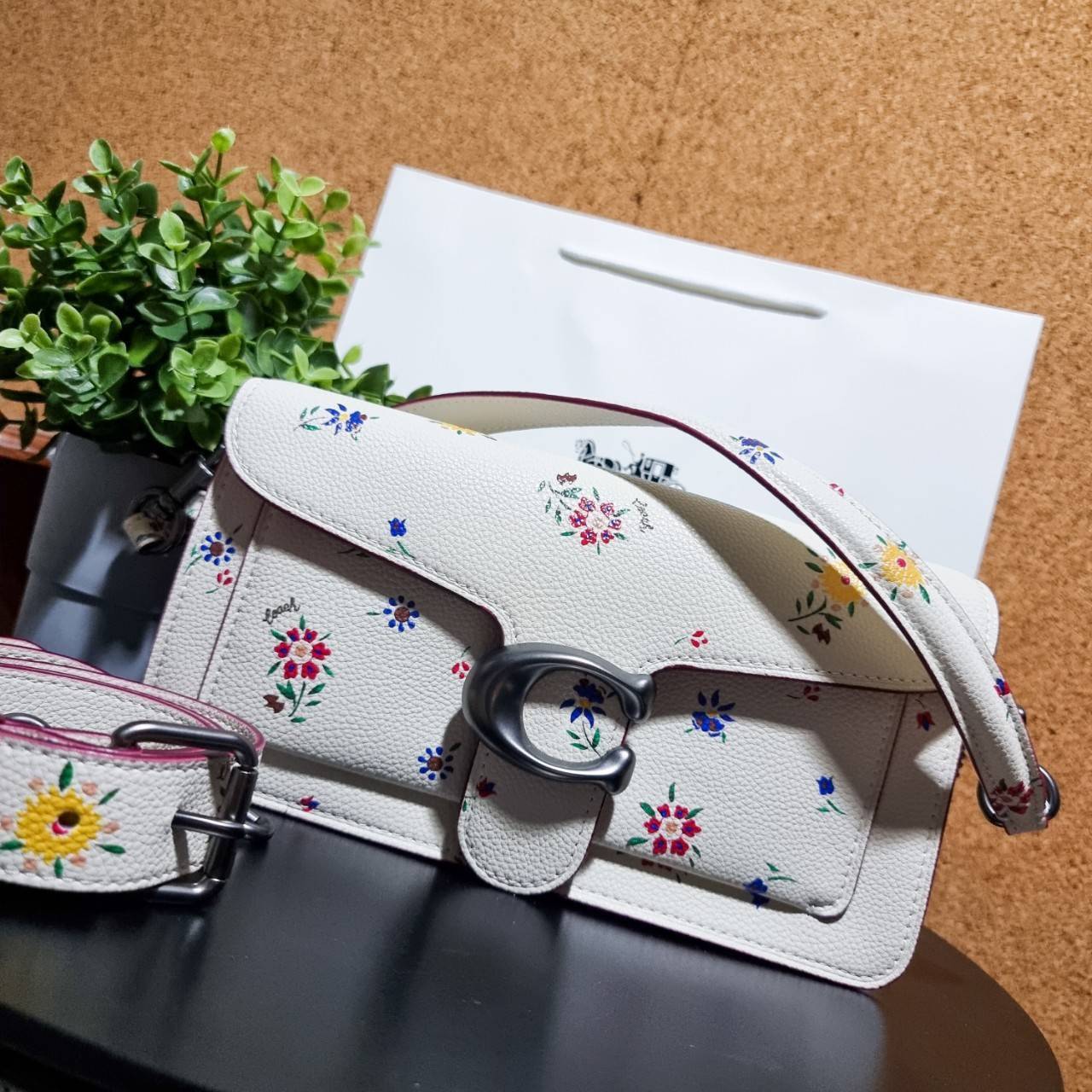 COACH TABBY SHOULDER BAG 26 WITH WILDFLOWER PRINT 630 WITH FLORAL EMBROIDERY 627