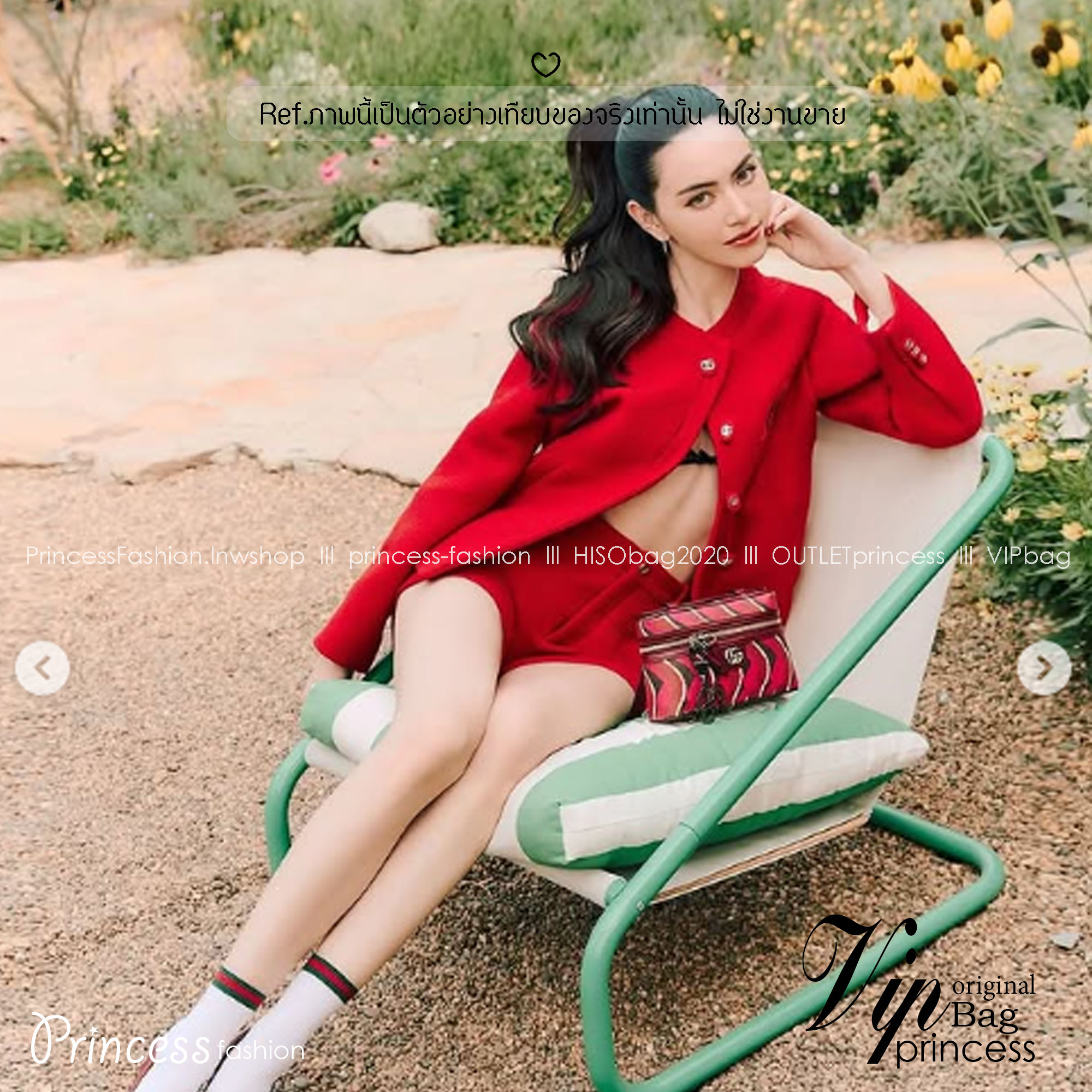 GUCCI Lunar New Year Printed super mini bag กระเป๋าสะพายทรงใหม่ สีแดงขับผิวรับทรัพย์ ลวดลายรูปงูในตำนานเสริมความงดงามสวยหรูโดดเด่นอย่างลงตัว