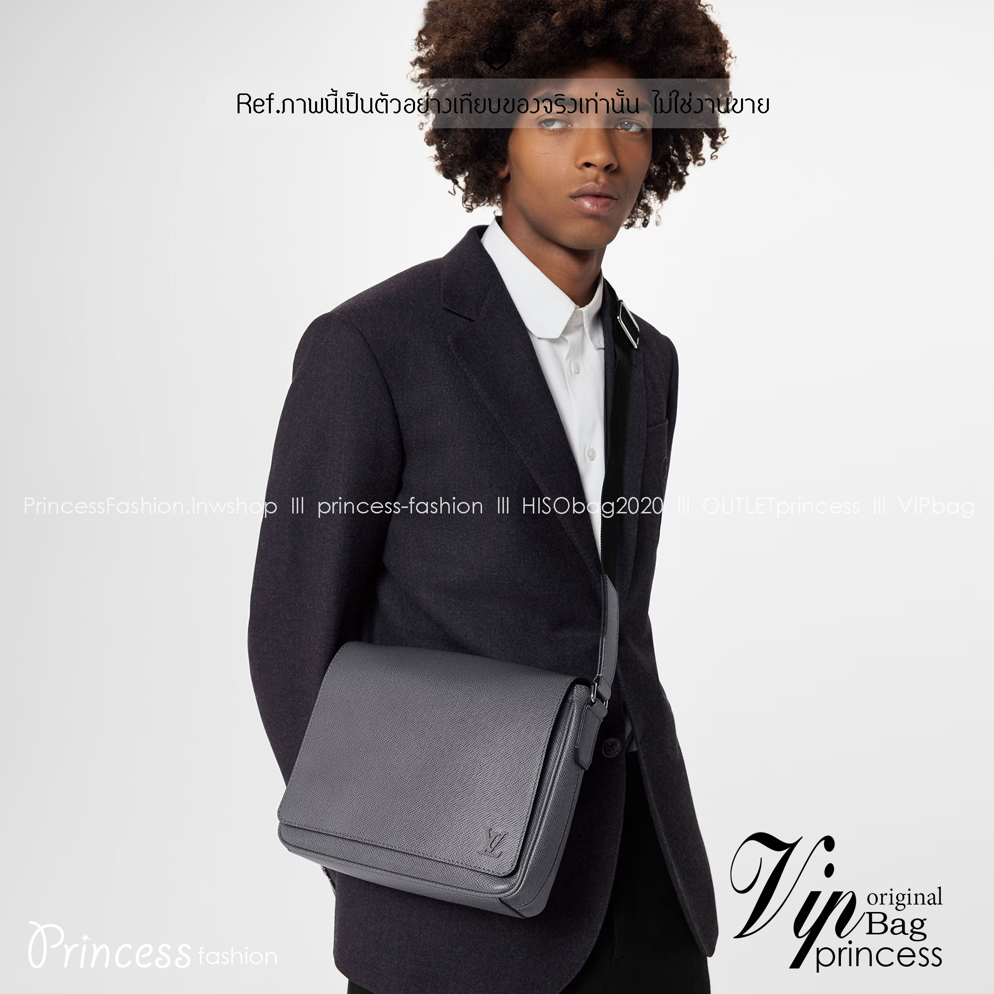 เกรดเทพ Top ORI | LV District PM Taiga leather Glacier Gray กระเป๋าสะพายทรงแมสเซ็นเจอร์ หนังแท้ เกรดดีสุด เทียบแท้