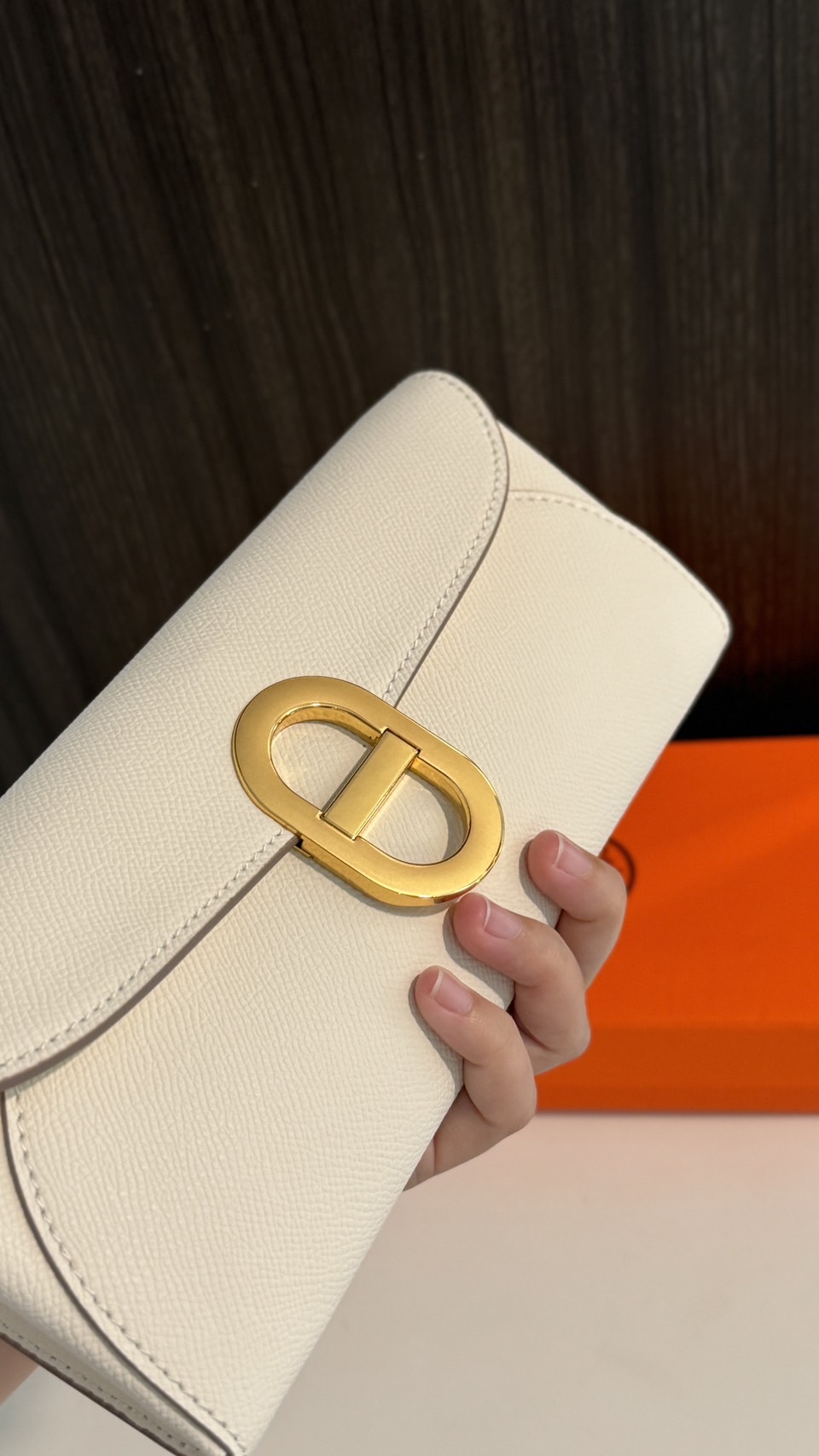 HERMES Chaine d'Ancre To Go wallet กระเป๋าถือสะพายแบรนด์หรู ดีไซส์กระเป๋าสตางค์ใบยาว Long wallet in Epsom Saddle-stitch เกรดออริ สลับแท้ 1:1 ใช้งานต่างประเทศได้
