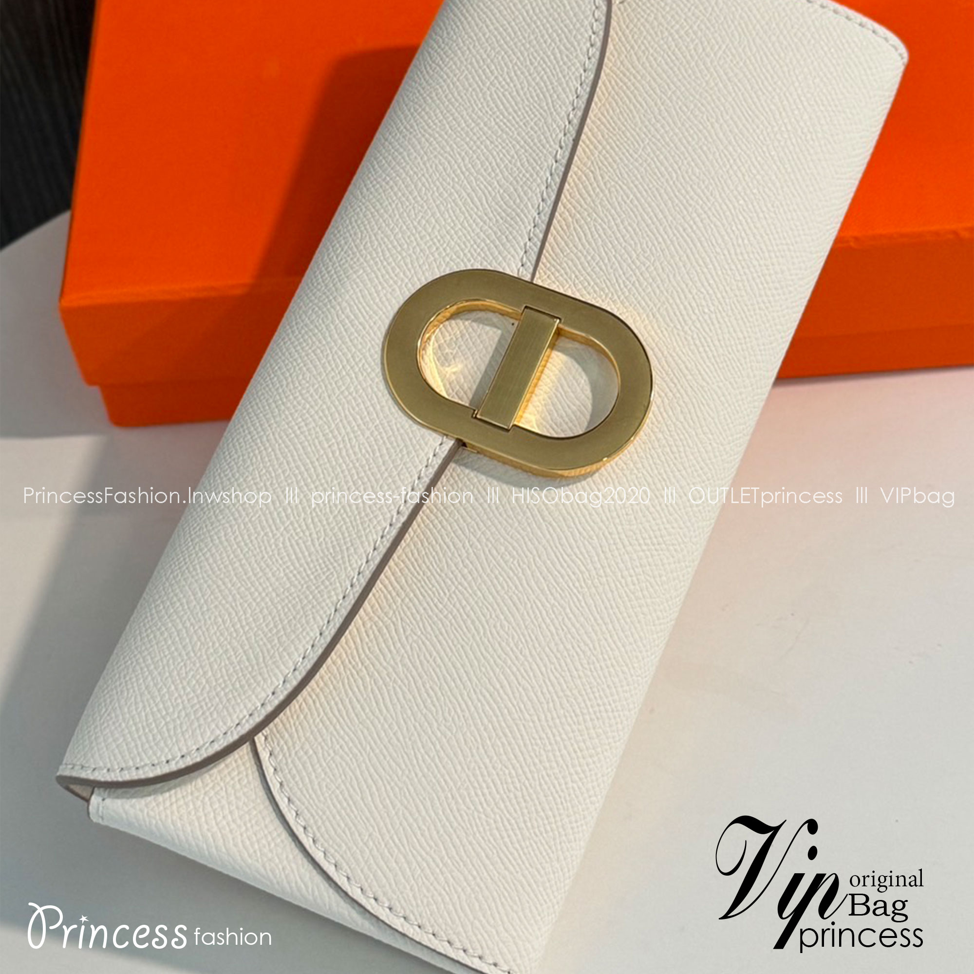 HERMES Chaine d'Ancre To Go wallet กระเป๋าถือสะพายแบรนด์หรู ดีไซส์กระเป๋าสตางค์ใบยาว Long wallet in Epsom Saddle-stitch เกรดออริ สลับแท้ 1:1 ใช้งานต่างประเทศได้