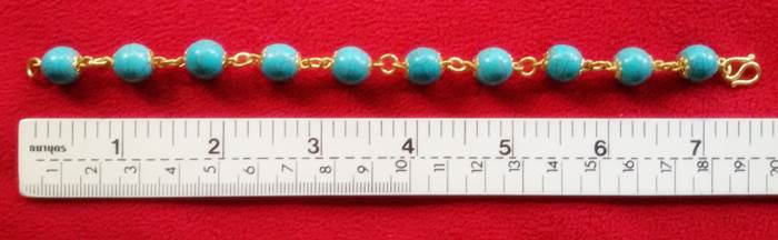 สร้อยข้อมือทองเหลืองหินเทอร์ควอยส์สีฟ้า(มีโชค)ค่ะ