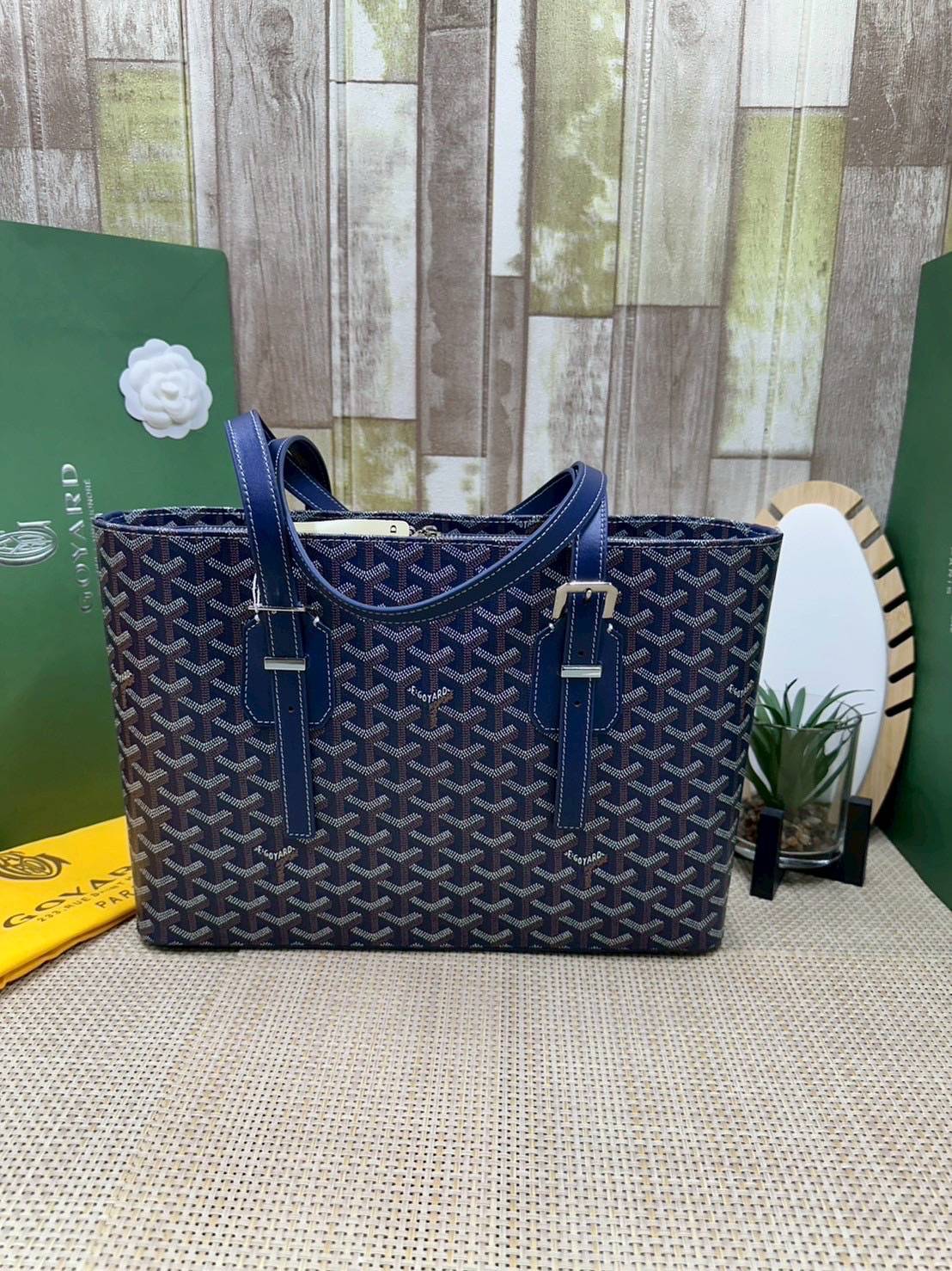 7 สี ORI หนังแท้ | GOYARD Goyardine Sac Marie Galante 35cm / Goyard Tote Bag กระเป๋าสะพายทรงโท้ท พร้อมหูจับใช้งานง่าย ภายในโล่งกว้าง หรูหราลงตัว