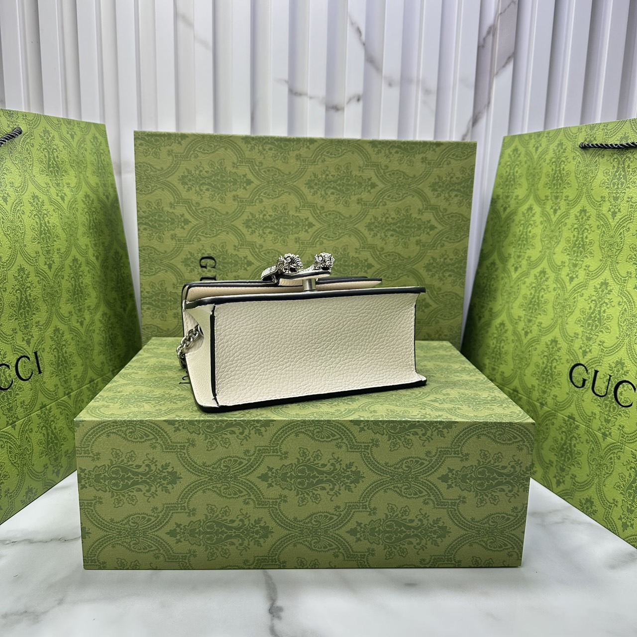 GUCCI DIONYSUS MINI TOP HANDLE BAG กระเป๋าสะพายไดโอนิซูสหรูหราเป็นเอกลักษณ์ โดดเด่นด้วยหัวเสือ เกรดออริ สลับแท้ 1:1 ใช้งานต่างประเทศได้