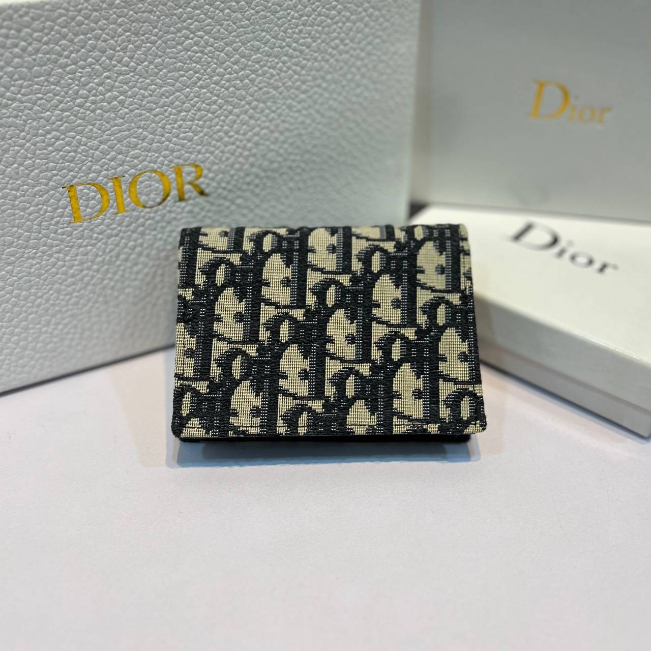 TopORI DIOR SADDLE FLAP CARD HOLDER Blue Oblique Jacquard / Dior coin and card holder **สินค้าเกรดท็อปออริจินอล 1:1 สลับแท้ งานสวยตามรูป ภาพถ่ายจากงานขายจริง ใช้งานต่างประเทศได้
