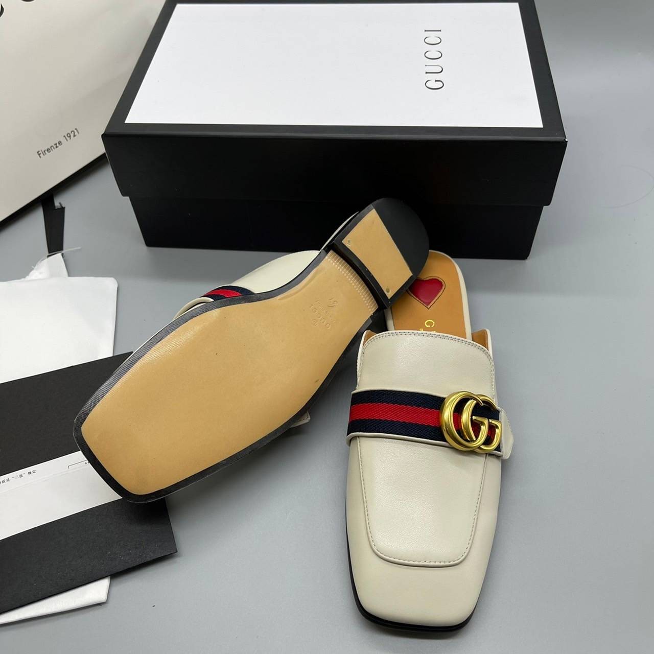 GUCCI sandals fullboxset งานหนังแท้ ภาพสินค้าจริง พร้อมส่งที่ไทย