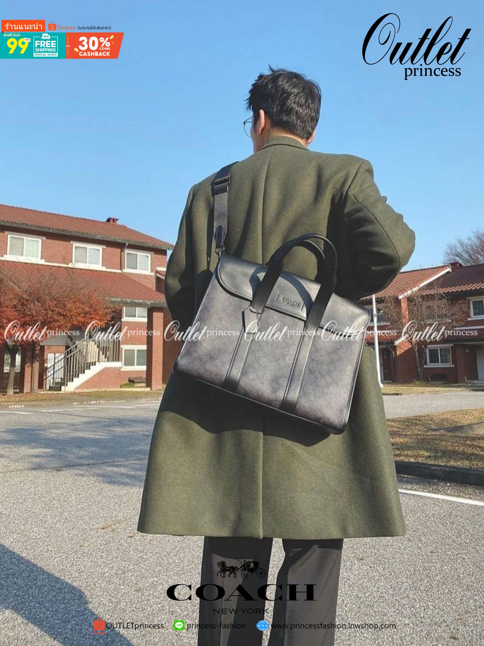 COACH METROPOLITAN PORTFOLIO IN SIGNATURE CANVAS (COACH 39775)🍁 เอาใจสาย smart กับรุ่นยอดฮิต ใช้งานได้ลงตัวสุดๆ ถือว่าเป็นอีกรุ่นที่ถามกันเข้ามาเยอะมากๆ และใช้งานได้ครบฟังก์ชั่นจริงๆ >>วัสดุแคนวาส สลับหนังแท้ หนังคุณภาพมากๆ มีสายสะพายยาว ถอด