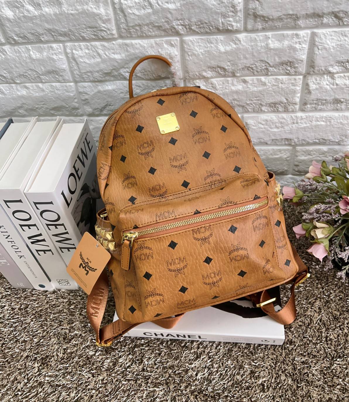 M.C.M Stark Side Studs Backpack in Visetos กระเป๋าเป้คลาสสิก รุ่นที่สามารถใช้งานได้ตลอดทั้งวันและได้ทั้งชาย/หญิง 🧡เกรดท็อปออริ เทียบแท้ 1:1 เกรดดีสุด ใช้งานต่างประเทศได้