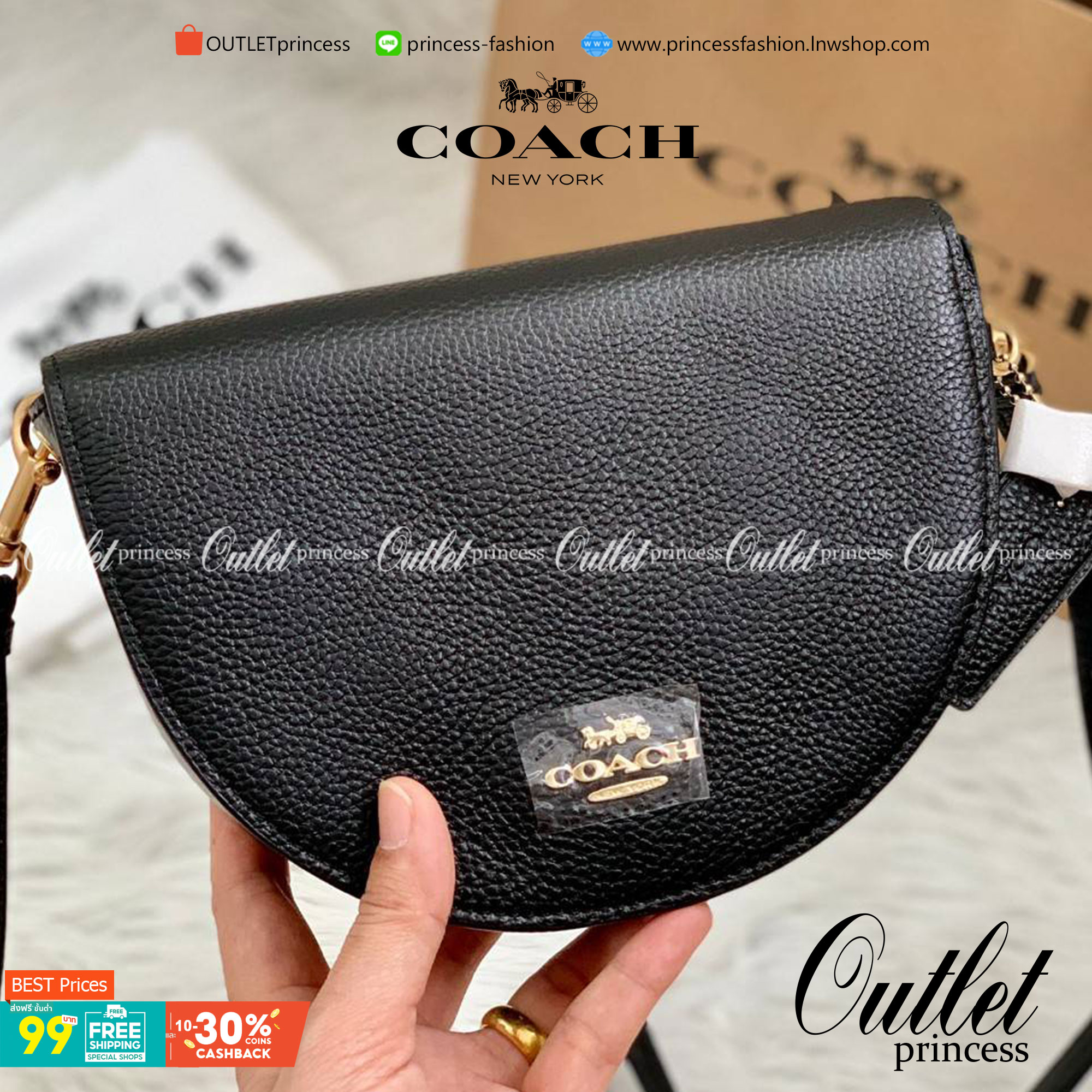 พร้อมส่งที่ไทยครบทั้ง6สีค่ะ 😘 Coach Ellen Crossbody In Signature ((C1432)) กระเป๋าทรงฮาฟมูนรูปทรงคลาสสิก ออกแบบให้มีลักษณะโค้งมน ไม่ดูเป็นทรงแข็งจนเกินไป ดีไซน์และสีของกระเป๋ายังเรียบง่าย เข้าได้กับทุกชุด สะพายครอสบอดี้ร์//สะพายข้าง หรือถือแบบคลัท