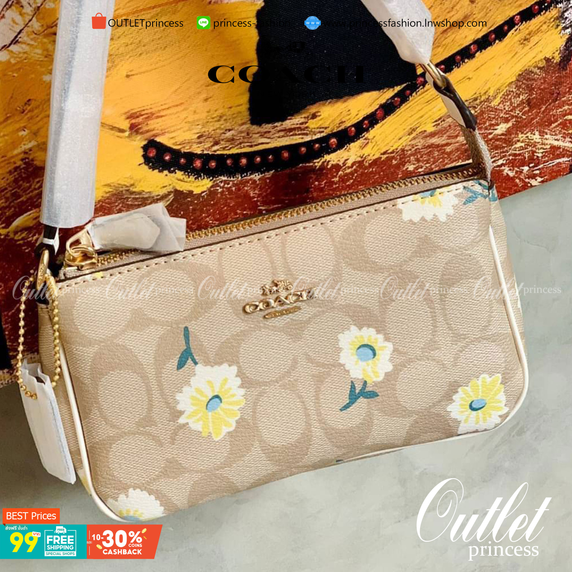 ไอเทมห้ามพลาดจร้าา COACH NOLITA SIGNATURE WITH DAISY PRINT ((C3357)) พร้อมส่งที่ไทย รุ่นต้องมีค่ะ! กระเป๋าหิ้วหรือคล้องมือ หนังแคนวาสปริ้นลายดอกDaisy สวยงาม น่าใช้มากค่ะ เปิดปิดกระเป๋าแบบซิป ภายในสามารถใส่มือถือได้ทุกรุ่น;กระเป๋าเงินใบกลางได้;พร้อมช่องเสี