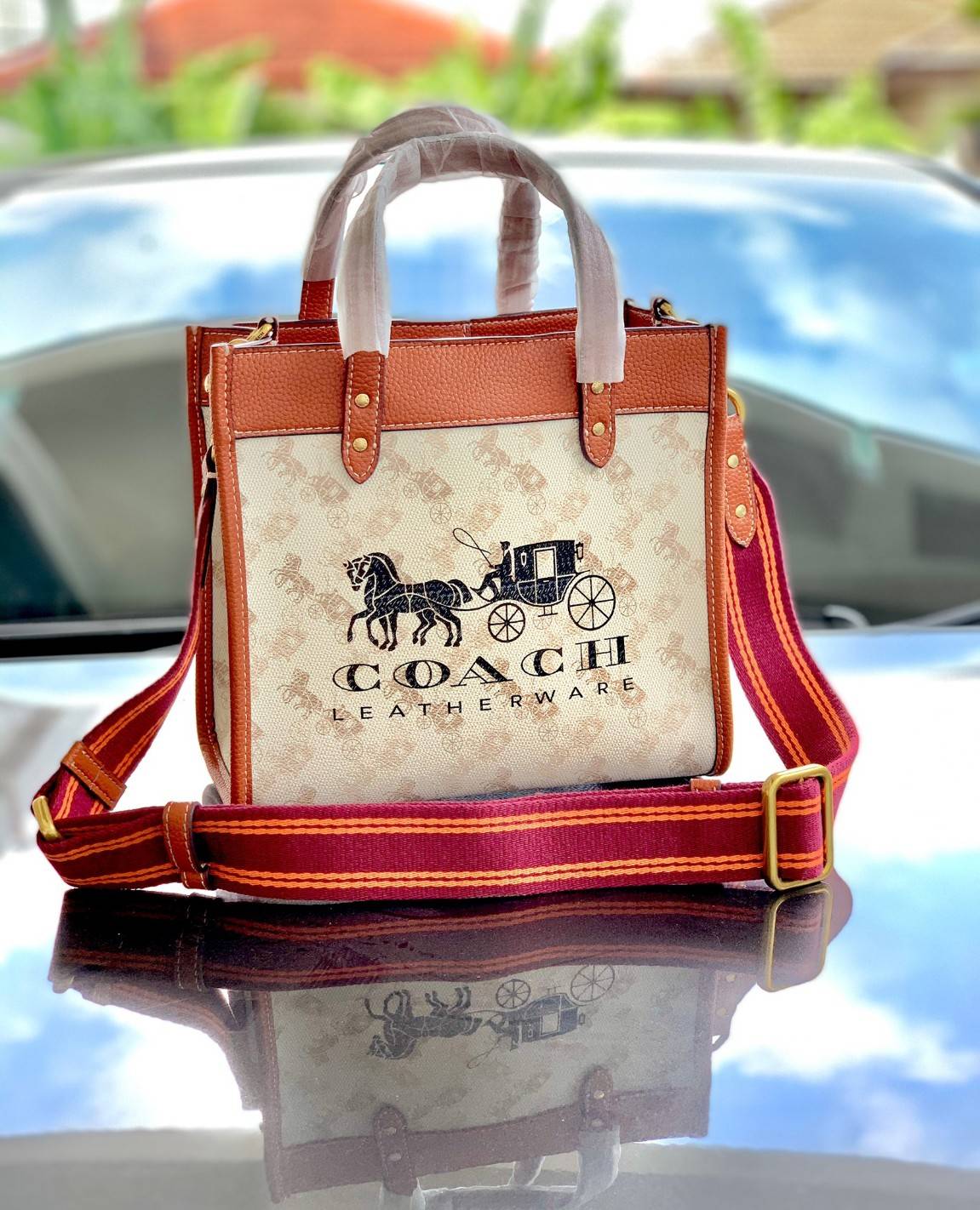 COACH FIELD TOTE 22 WITH HORSE AND CARRIAGE PRINT CARRIAGE BADGE((C8456)) 💫พร้อมส่งที่ไทย ใหม่ล่าสุด คุณภาพเกินเบอร์เลยจ้าา! กระเป๋าทรงTote ไม่ว่าโอกาสไหนๆ คุณสามารถพกพาไปได้ทุกที่ค่ะ หนังแท้อย่างดี! สวย นิ่มมือดีมากค่ะ