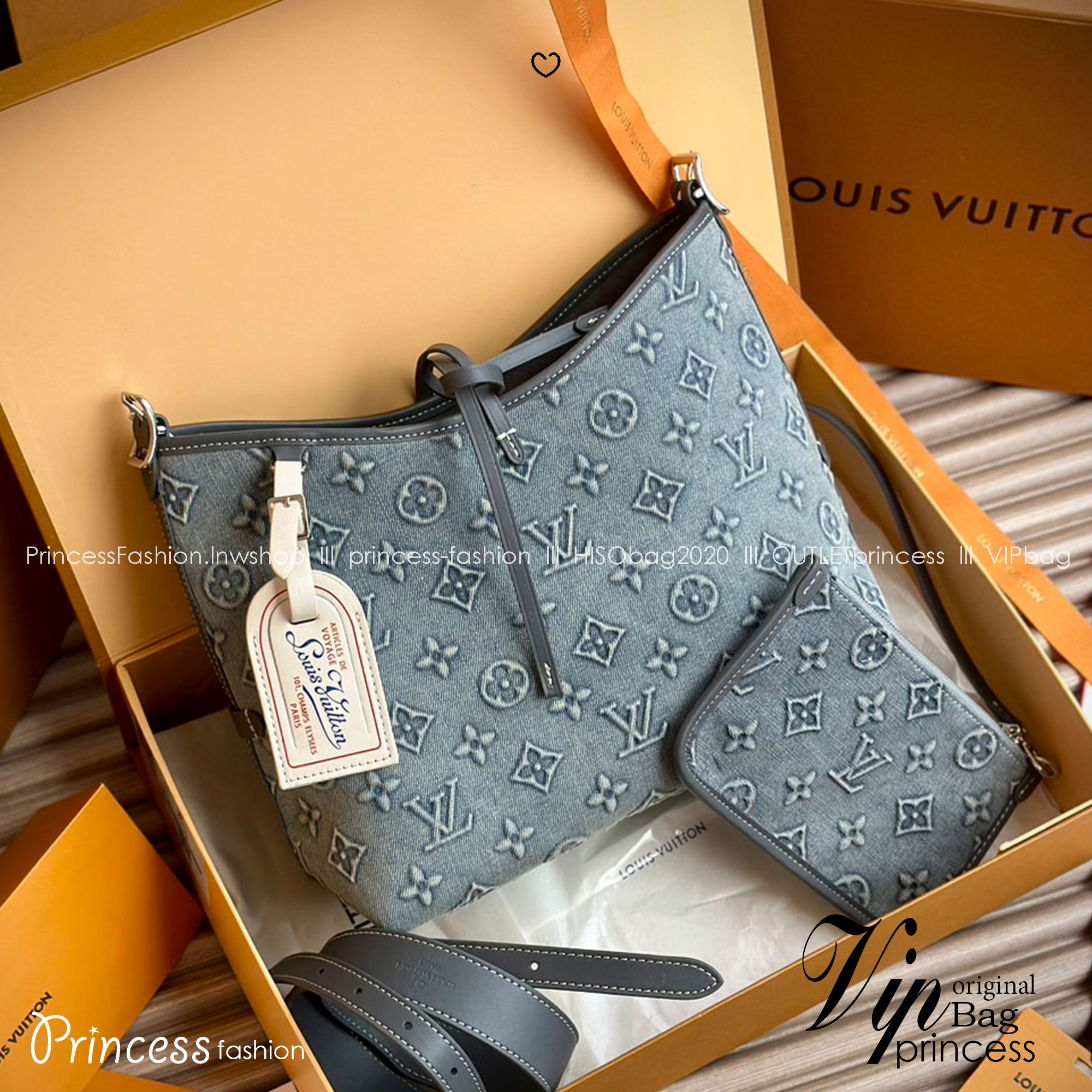 LV Carryall Denim Vintage Tote Bag กระเป๋าทรงโท้ทเดนิมสไตล์วินเทจ รุ่นใหม่ปั้มลายโมโนแกรมบนเดนิมสุดไอคอนิก ที่ใครเห็นต้องเป็นคลั่งรัก ผู้ดี หรูหราได้ทุกลุค ทุกสไตล์