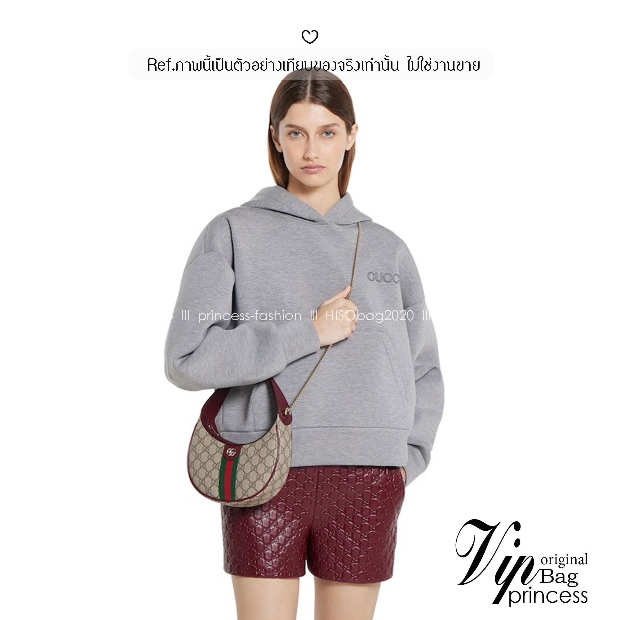 ORI หนังแท้ | Gucci Ophidia small shoulder bag / Gucci Hobo Bag กระเป๋าสะพายทรงโฮโบรูปพระจันทร์ มอบชีวิตชีวาให้กับมรดกของแบรนด์ด้วยแถบ Web