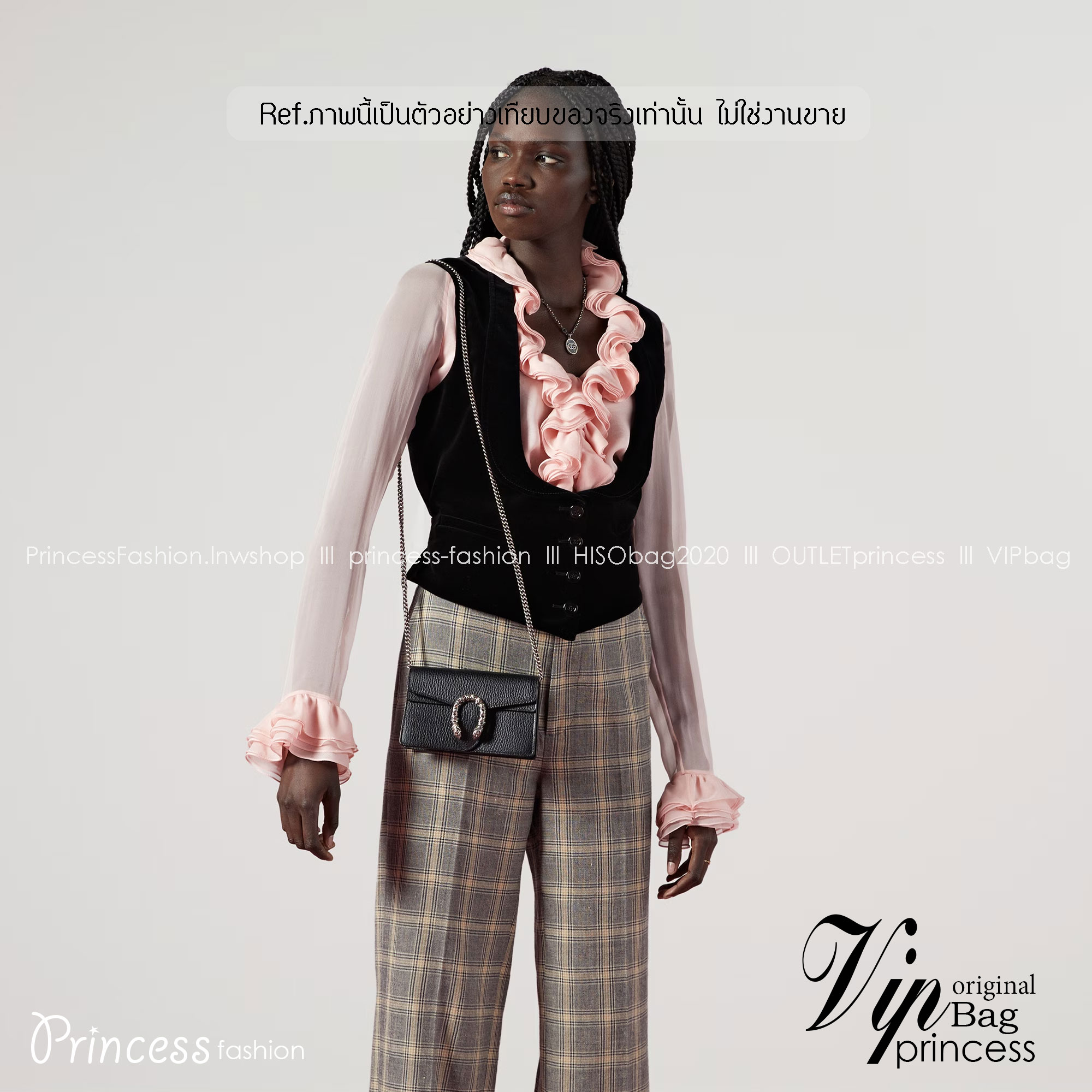 GUCCI DIONYSUS LEATHER SUPER MINI BAG กระเป๋าสะพายไดโอนิซูสหรูหราเป็นเอกลักษณ์ เกรดออริ สลับแท้ 1:1 ใช้งานต่างประเทศได้