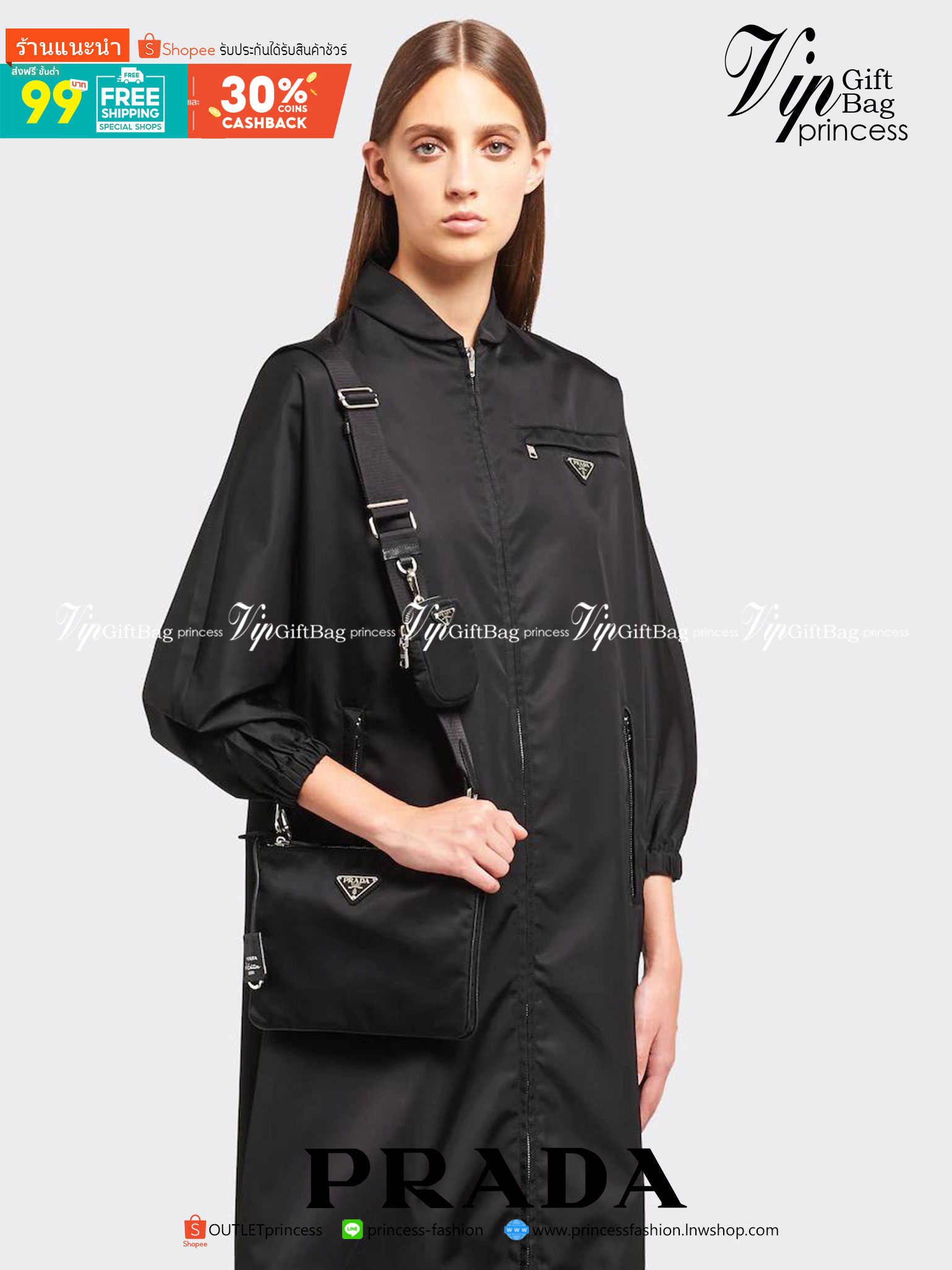 PRADA RE-EDITION 2000 RE-NYLON SHOULDER BAG ไอเท็มสุดโปรด unisex กระเป๋าสะพายข้าง ดีไซน์เรียบง่าย แต่มีความหรูในตัว รูปทรงพกพาสะดวก หยิบใช้ได้ในทุกๆวัน อีกหนึ่งคอลเลคชั่นขายดี วัสดุผ้าไนล่อนคุณภาพ พร้อมใบลูก ไว้ใส่เหรียญ ใส่กุญแจได้สารพัด เปิด-ปิดด้วยซิปห