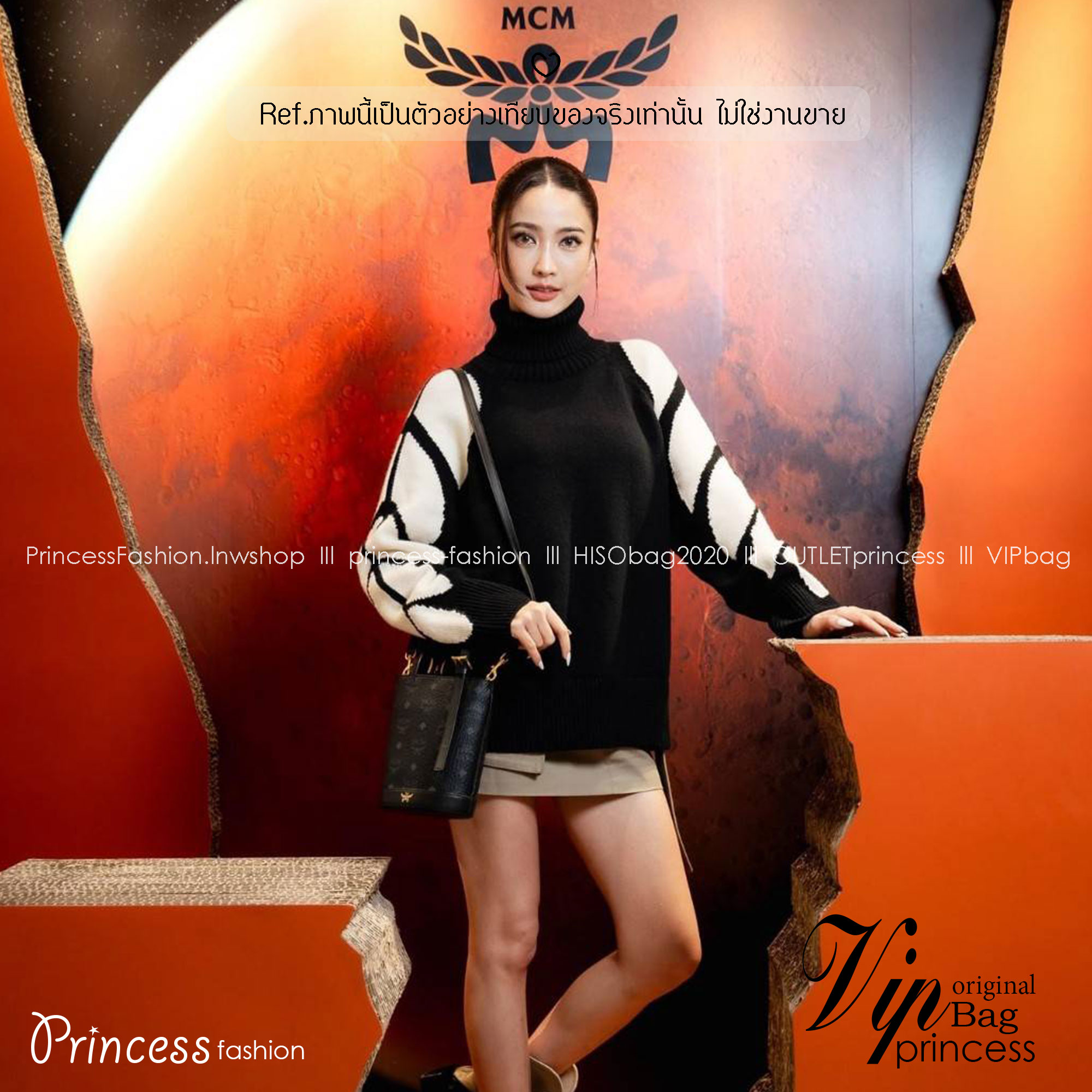 M.C.M AREN BUCKET TOTE IN VISETOS กระเป๋าทรงบัคเก็ต ขนาดกำลังสวย ไอเท็มใหม่ เกรดท็อปออริ 1:1 สลับแท้