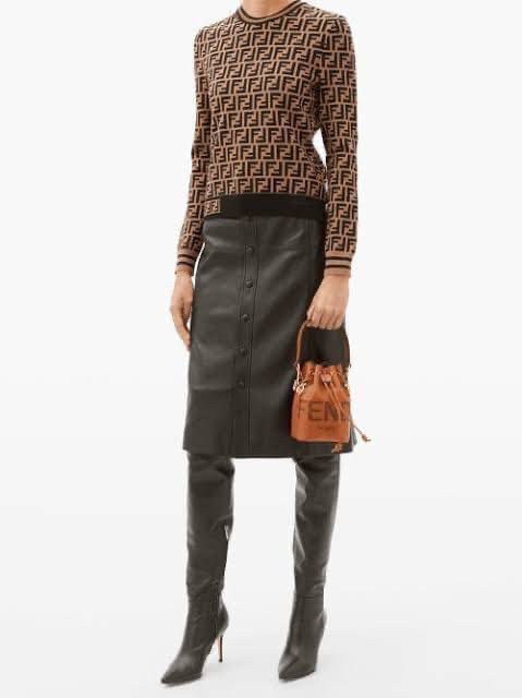 FENDI MON TRESOR MINI LEATHER BUCKET IN BROWN ทรงขนมจีบสุดฮิต! เปิดปิดด้วยตัวเปิดแบบรูด ภายในมีช่องใส่ของหลัก ใส่กระเป๋าสตางค์กลาง + มือถือได้ ทรงนี้กำลังมาแรงมาก อะไหล่ทอง มีสายให้สองแบบ ปรับเปลี่ยนลุคได้ง่าย พร้อมส่งที่ไทยราคาสุดคุ้มห้ามพลาดค่ะ!