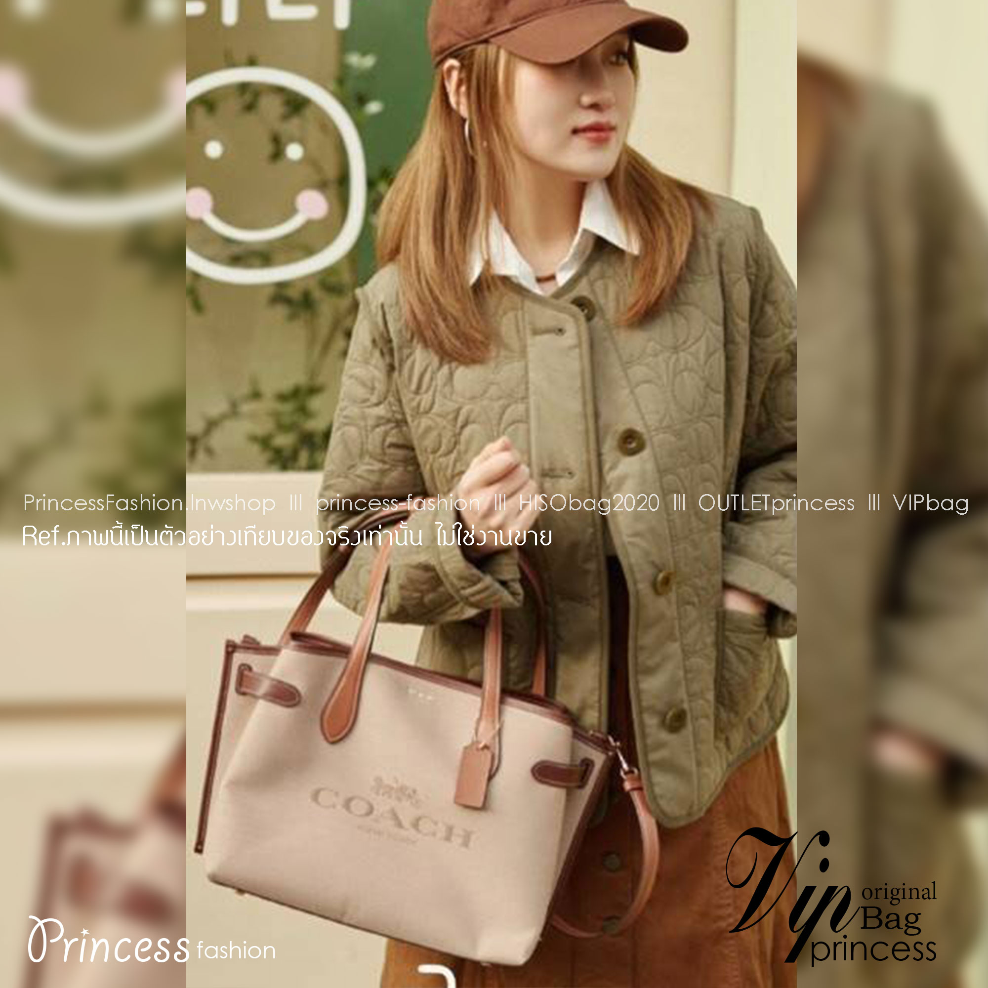 COACH CH189 HANNA CARRYALL น้องใหม่ เรียบหรู ดูแพง กับกระเป๋าถือ/สะพายทรงสวย โทนสีคลาสสิค ดีไซน์ตกแต่งสายคาดจับจีบข้างกระเป๋าเพิ่มดีเทล มาพร้อมหูจับในตัว