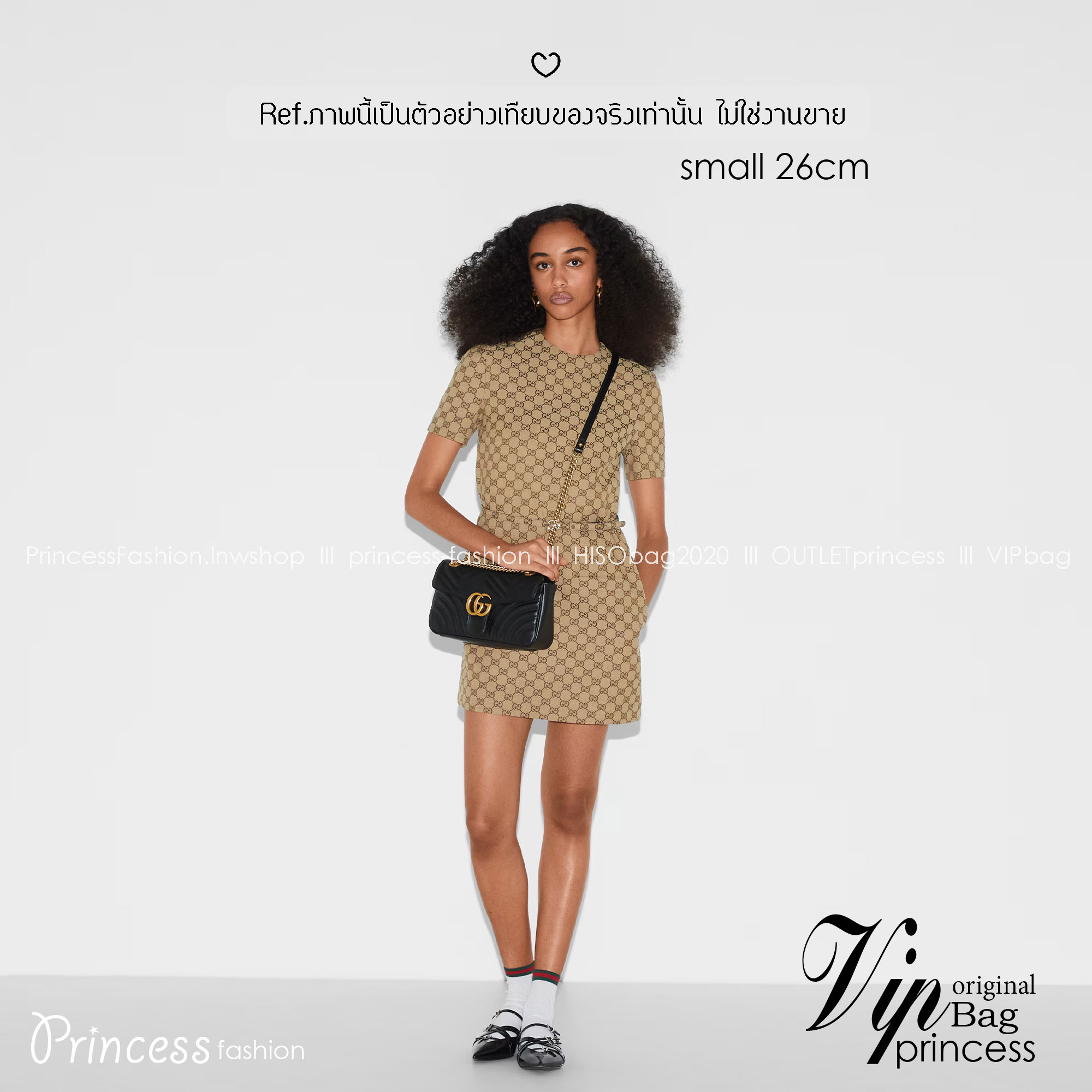 ORI | หนังแท้ GG Marmont small shoulder bag กระเป๋าสะพายข้างรุ่นคลาสสิค ดูแพง อัพลุคได้สบายๆ ด้านหลังดีไซน์รูปหัวใจ