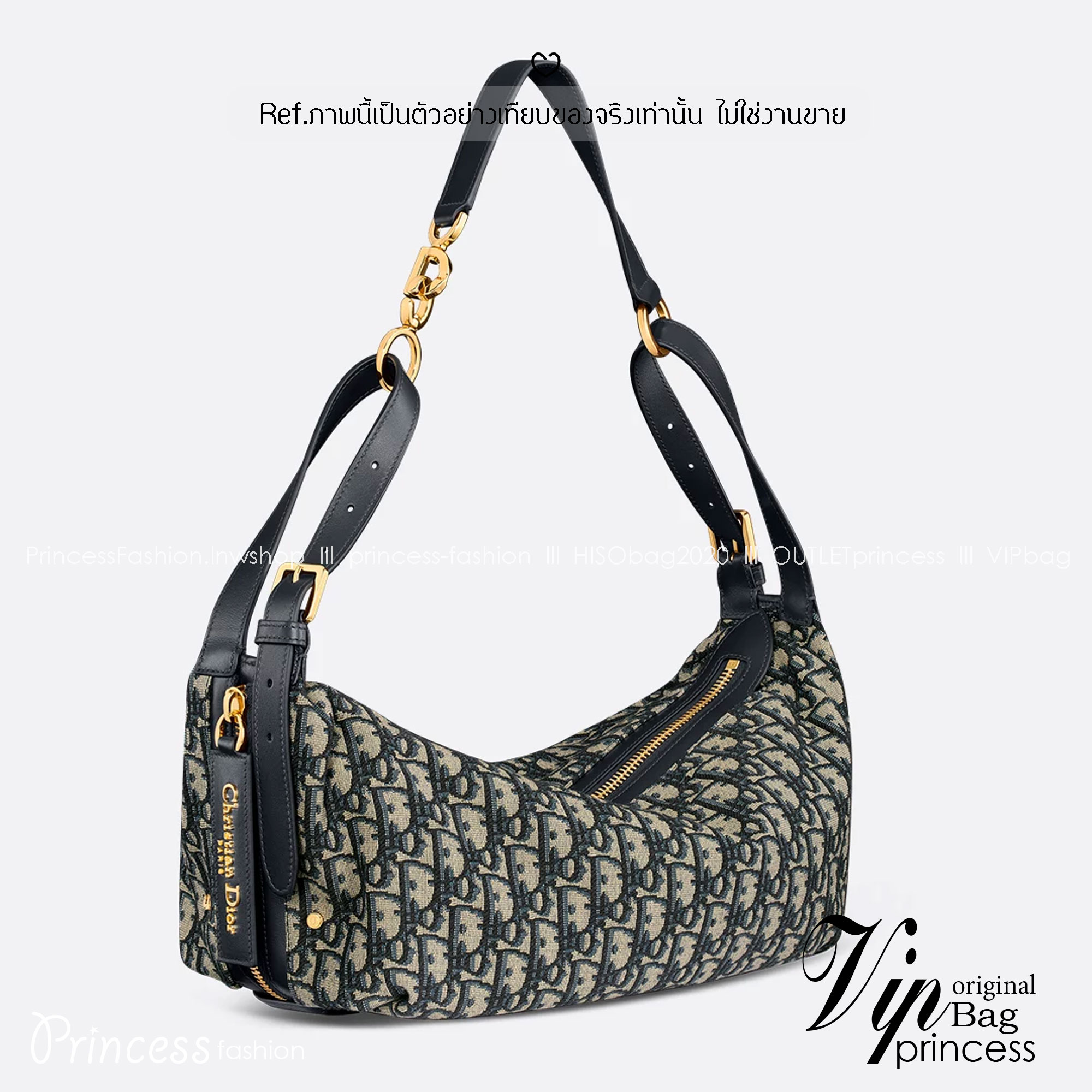 ORI หนังแท้ | DIOR Medium D-Journey Bag Blue Dior Oblique Jacquard กระเป๋าสะพายโฮโบทรงสวย รุ่นใหม่ล่าสุด ดีไซน์เรียบหรูลัคชูที่สุด มาพร้อมสายสะพาย2เส้นคู่แบบใหม่สุดเก๋ เป็นไอเท็มที่ควรมีไว้ติดบ้านอีกใบเลยน้า