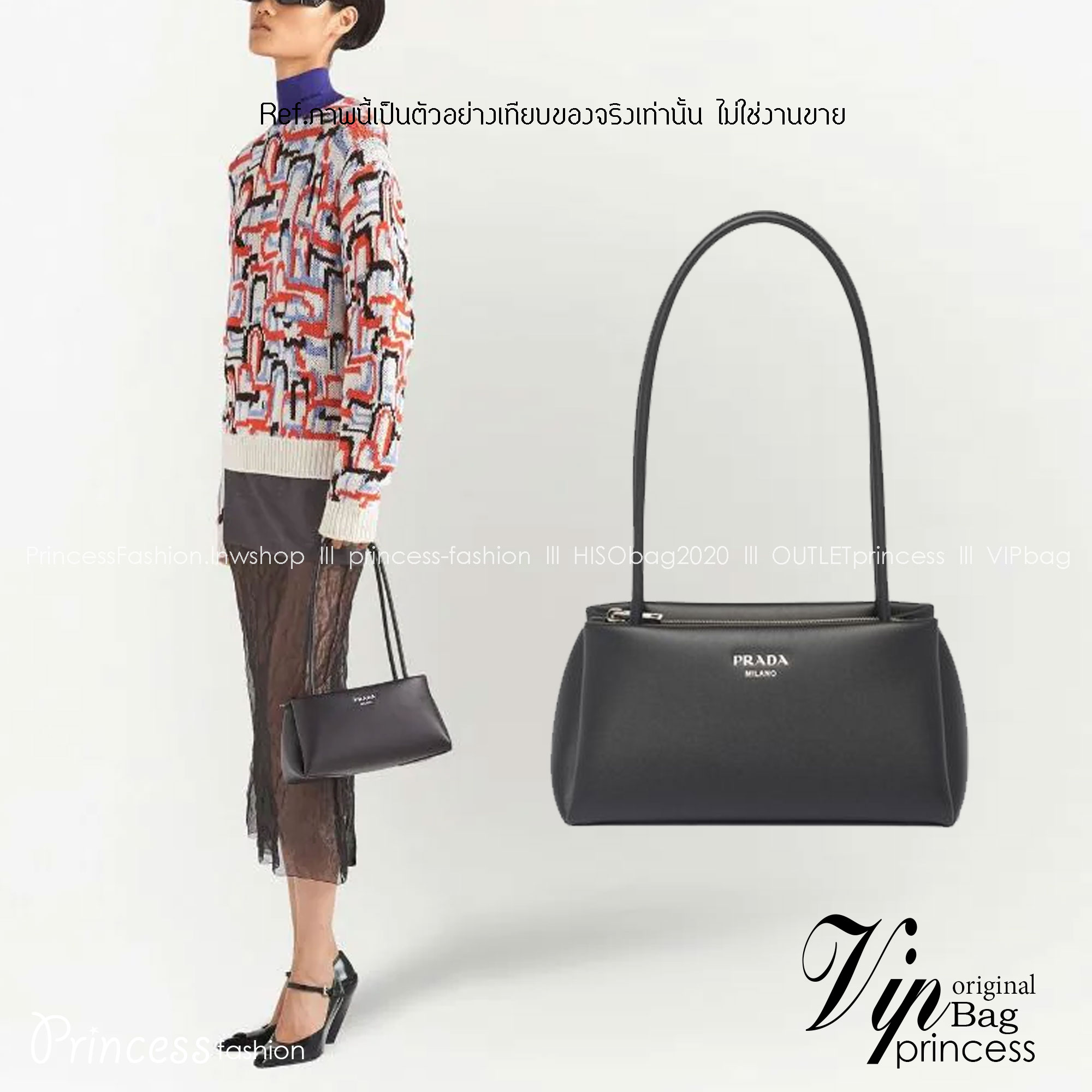 Prada Leather mini-bag / Prada small logo-embossed shoulder bag / PRADA LEATHER HANDBAG พร้อมส่งที่ไทย กระเป๋าถือหูจับในตัวรูปทรงคลาสสิค หนังเรียบสวยหรู ผิวสัมผัสดีงาม **สินค้าเกรดออริจินอล 1:1 สลับแท้