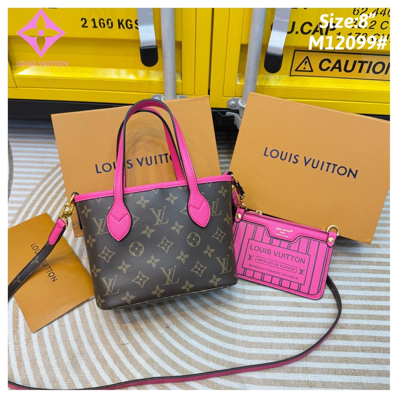 LV Neverfull Bandouliere Inside Out BB Bag Monogram Canvas กระเป๋าทรงโท้ทไซส์เล็ก พร้อมใบลูกพิมพ์ลายแบรนด์สุดไอคอนิก กลับใช้งานได้ 2 ด้านสุดคุ้ม