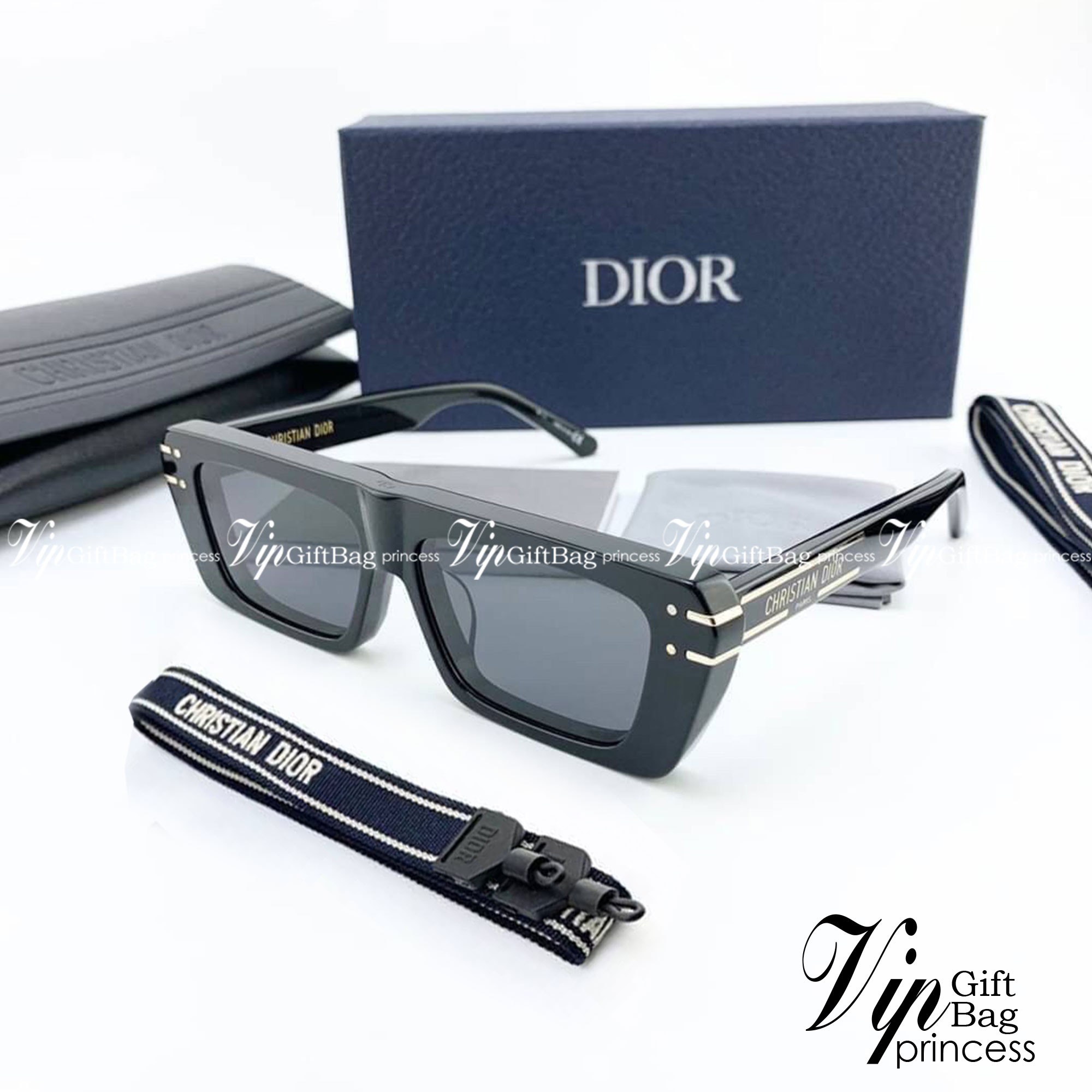 DIOR SUNGLASSES แว่นตากันแดดดิออ พร้อมสายคล้อง เกรดออริจินอล 1:1 งานสวยสุด คุณภาพดี Hi-quality กันแดดเต็มประสิทธิภาพ UV protection ภาพถ่ายจากสินค้าจริง