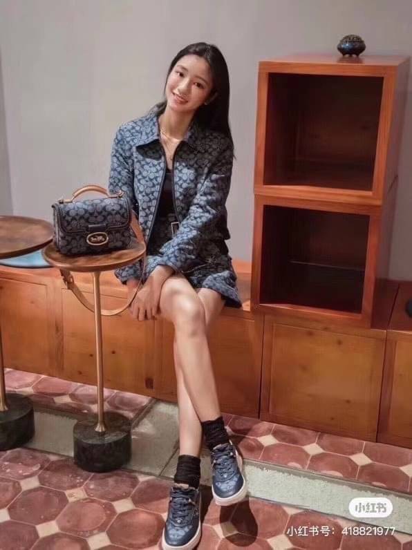 Coach Riley Top Handle 22 In Signature Signature chambray and glovetanned leather