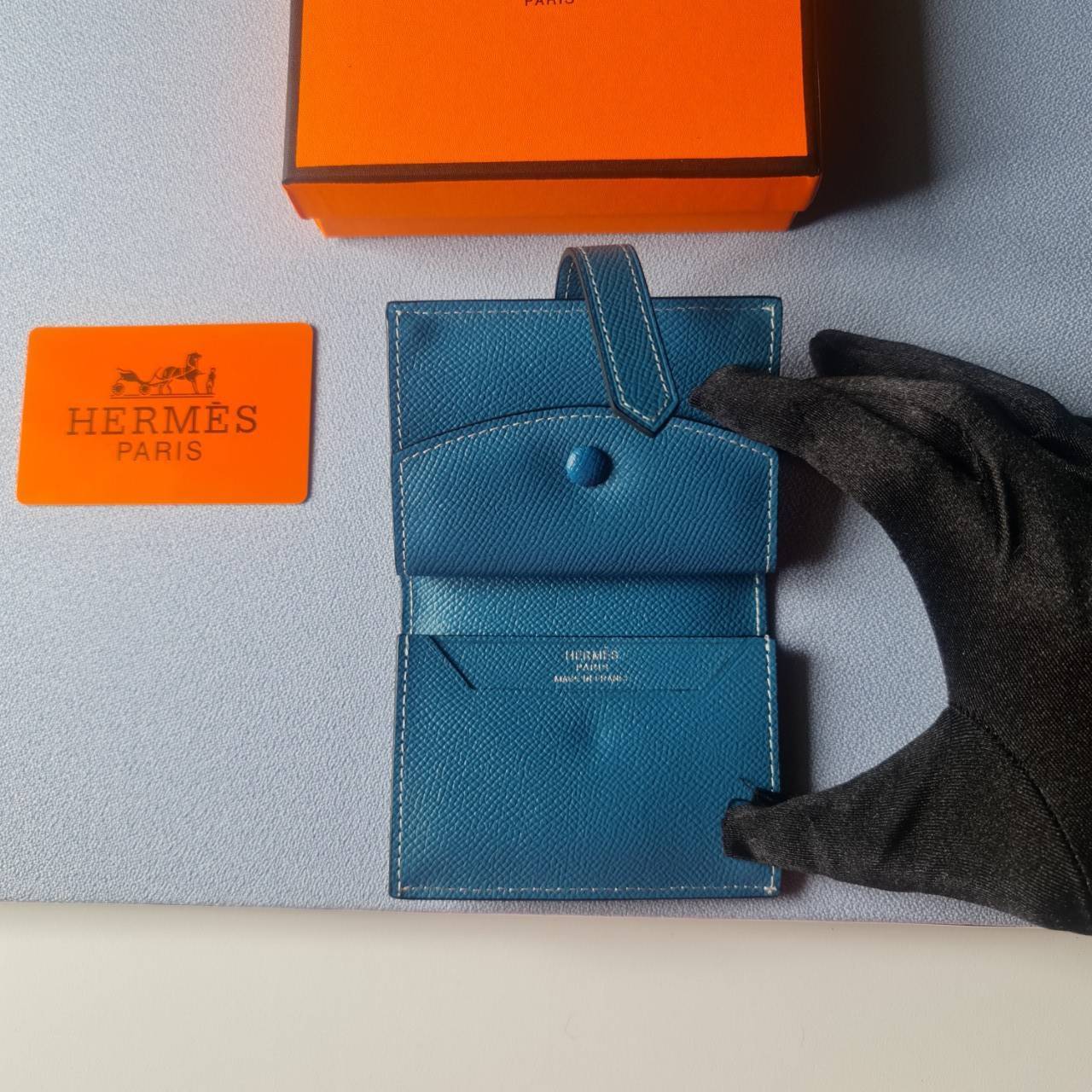 VIP หนังแท้ 】HERMES MINI BEARN WALLET UNISEX