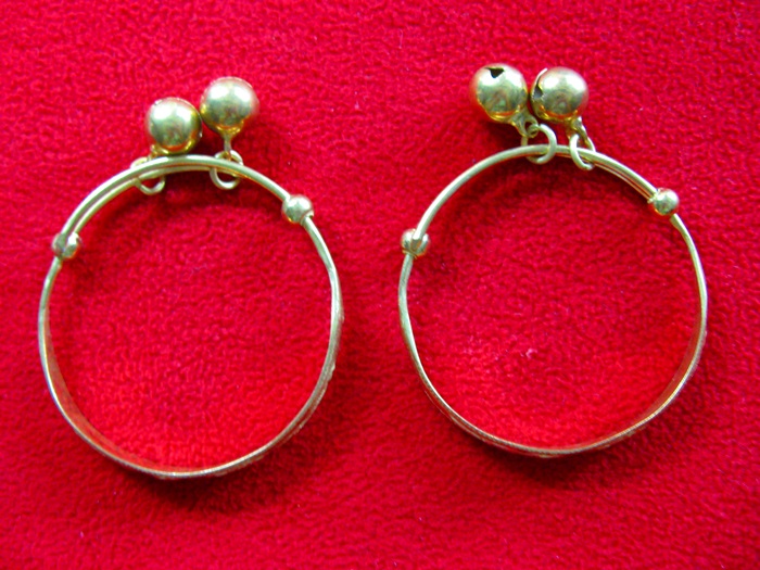 กำไลข้อเท้าเด็กโตเนื้อทองเหลืองลายหงส์-มังกร เหมาะสำหรับรับขวัญเด็กโตค่ะ