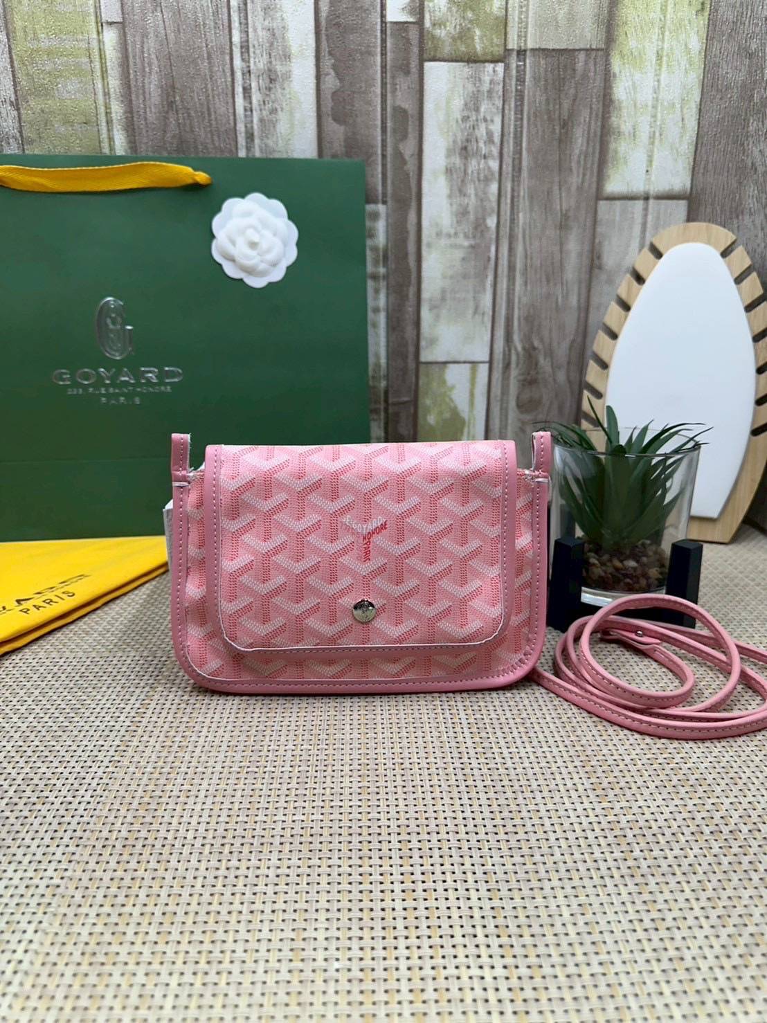พร้อมส่ง 10 สี ORI หนังแท้ | GOYARD Plumet pouch-wallet กระเป๋าสะพายใบเล็กกะทัดรัด ดีไซน์กระเป๋าสตางค์ Plumet ดีไซน์มาพร้อมช่องใส่เหรียญ ธนบัตร และบัตรต่างๆ