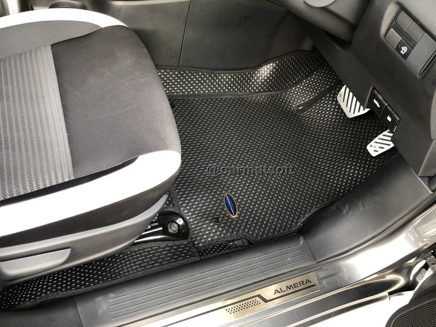 ยางปูพื้นรถยนต์ NISSAN ALMERA 2020 พรมกระดุมเม็ดเล็กpvc เต็มคัน