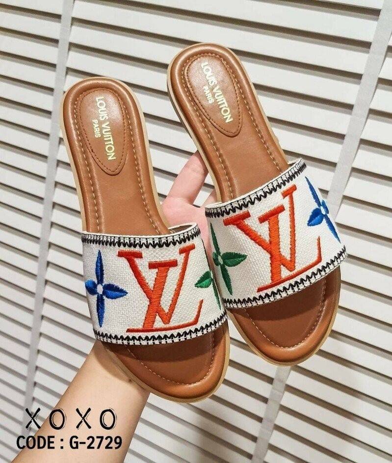 Louis Vuitton Sandals แตะ ชิล สวยหรู งานจริงสวยมาก ผ้าแคนวาส ปัก สวมใส่ง่าย น้ำหนักเบา แมทส์ชุดง่าย