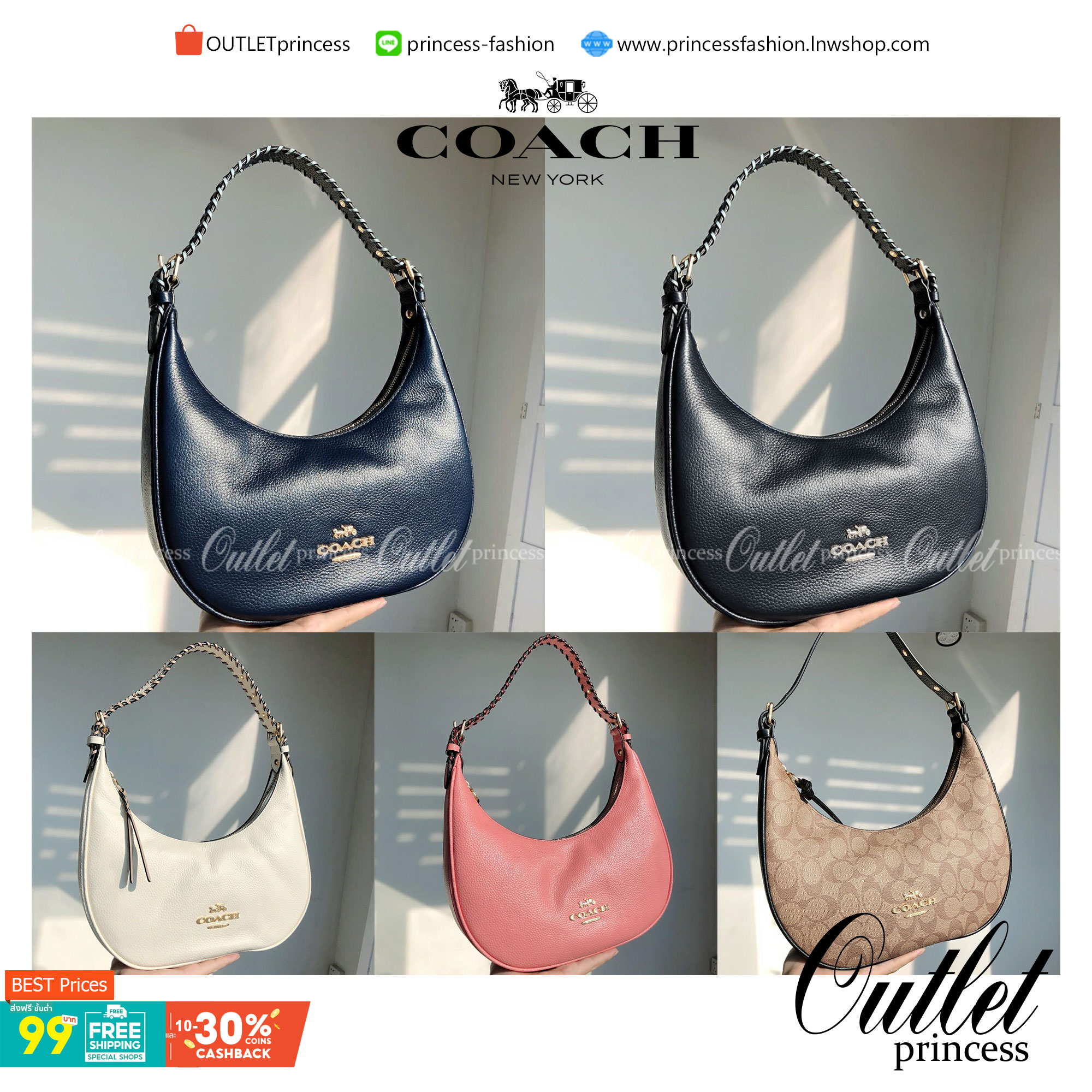 COACH BAILEY HOBO WITH WHIPSTITCH ((C4108//C1322)) พร้อมส่งที่ไทย!! สวยจริงไม่จกตาแน่นอนค่าา กระเป๋าทรงโค้ง ใช้แบบหิ้วหรือคล้องไหล่ก็ดูดี ใช้วัสดุหนังแท้ชั้นดี หนังสวยมากๆค่ะ ด้านหน้าใช้อะไหล่แบรนด์ตัวใหญ่ หรู ดูสะดุดตามีเดียว