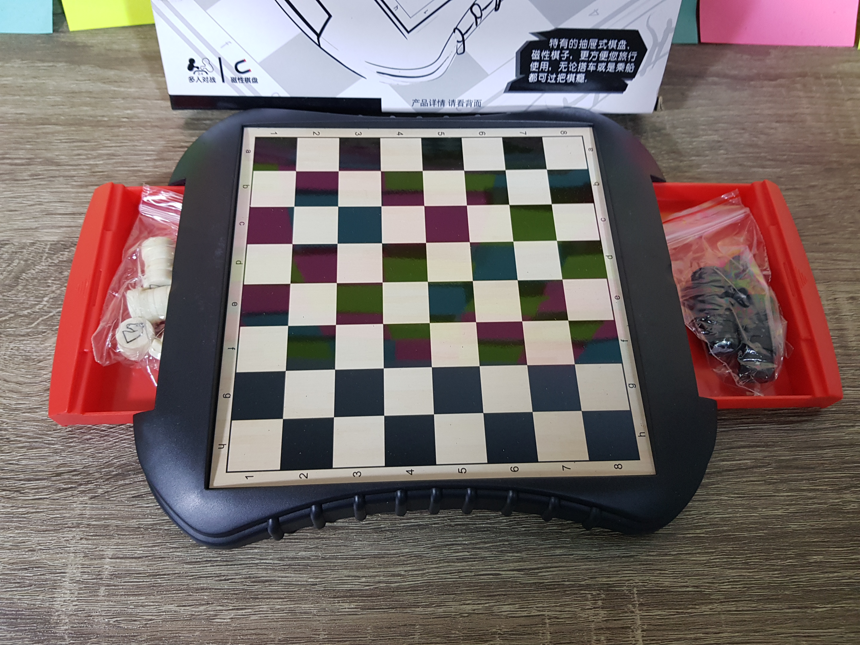 หมากรุกสากลบอร์ดขาวดำพกพา