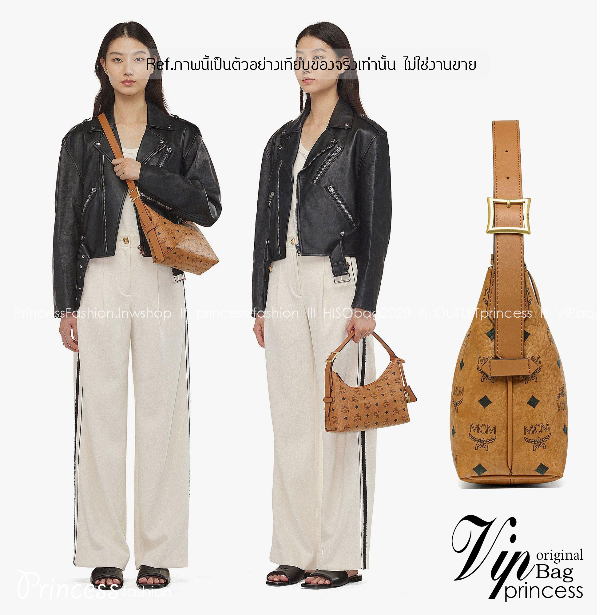 M.C.M Aren Hobo Bag in Visetos กระเป๋าสะพายทรงโฮโบ คลาสสิกทันสมัย เกรดท็อปออริ 1:1 สลับแท้ ใช้งานต่างประเทศได้