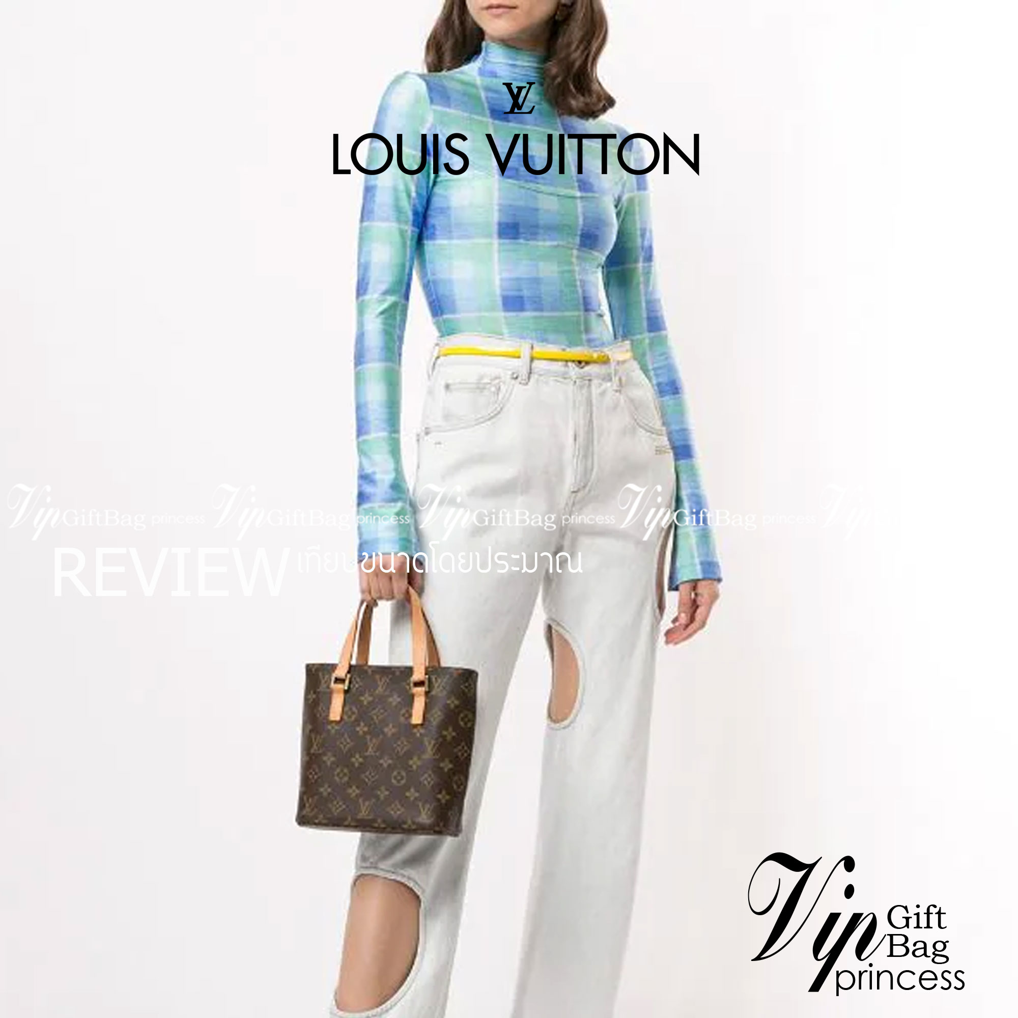 หนังแท้ LOUIS VUITTON Damier Canvas Vavin PM Bag / LV VAVIN 21 cm พร้อมส่งที่ไทย ภาพสินค้าถ่ายจากงานขายจริง เกรดออริจินอลหนังแท้ทั้งใบ ใช้งานต่างประเทศได้