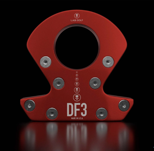 NEW LAB GOLF DF3 RED ALIGNMENT MARK: NN LENGTH: 34″ LIE ANGLE: 69 PUTTER - MATTE BLACK PREMIUM STEEL SHAFT - PRESS PISTOL 2 DEGREE WHITE GRIP