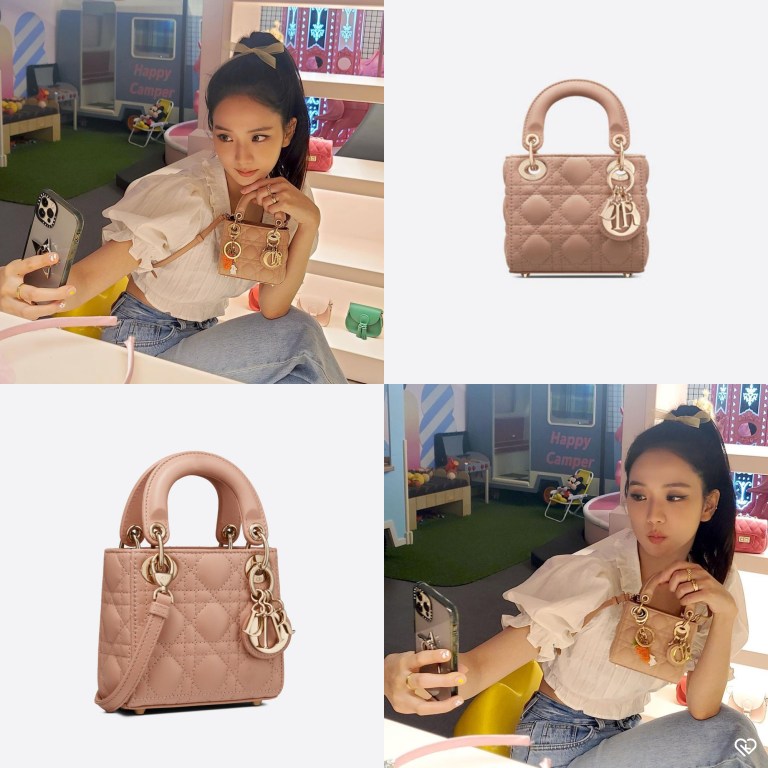 VIP 】หนังแท้ CHRISTIAN DIOR MICRO LADY DIOR BAG Cannage Lambskin