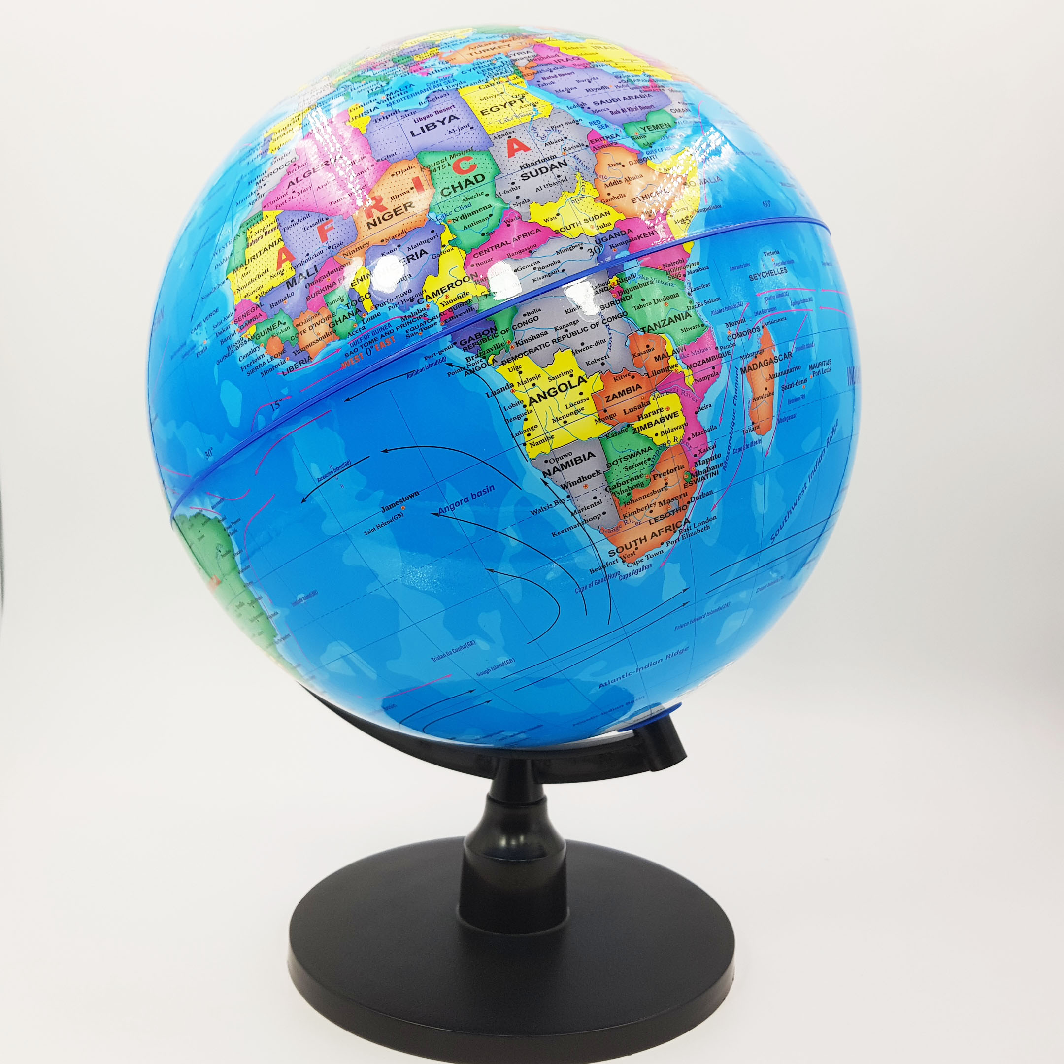 ลูกโลกPVCแบบแข็งขนาดเส้นผ่าศูนย์กลาง12.8นิ้ว (32 Cm.) แผนที่ลูกโลก ภาษาอังกฤษ